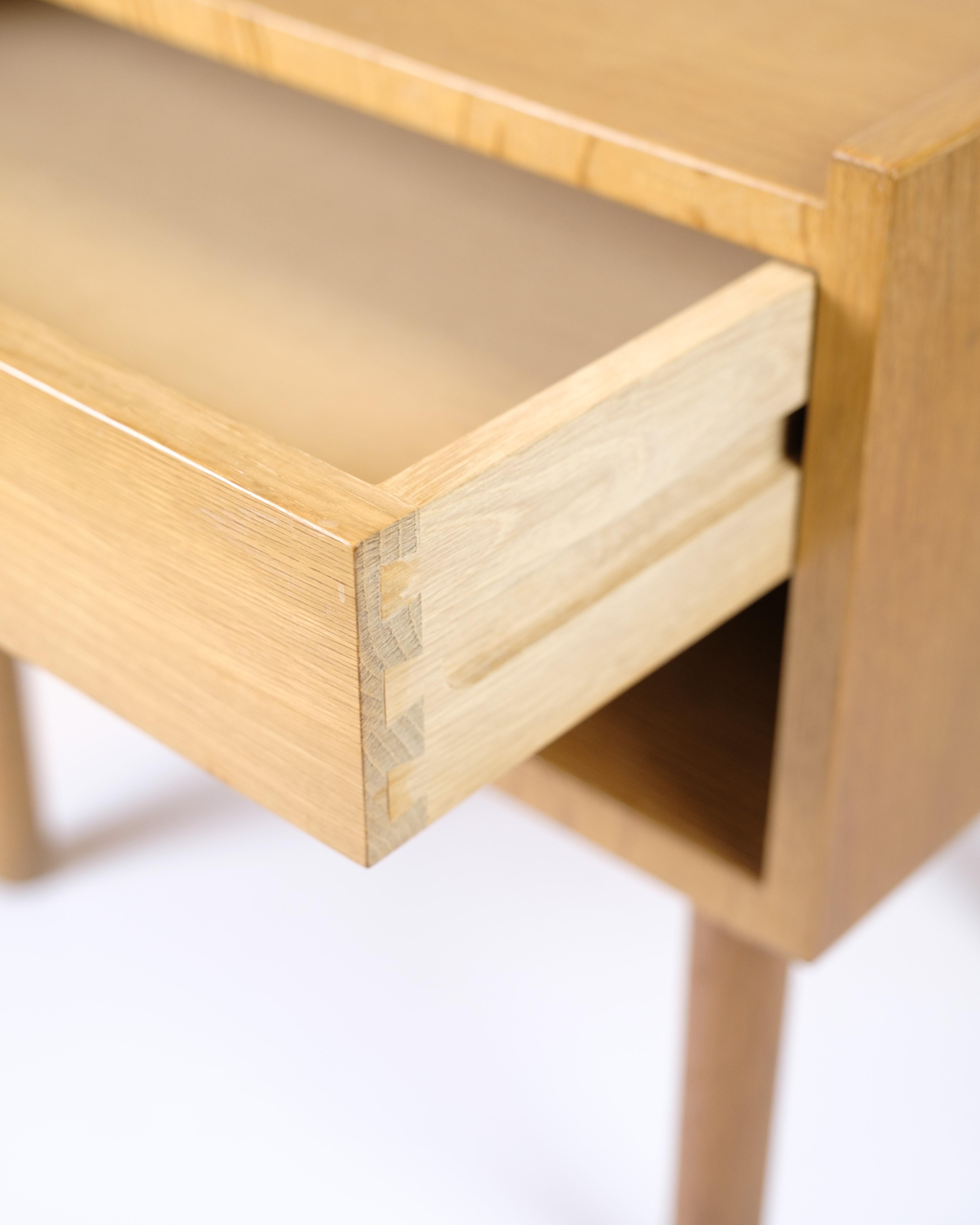 Mid-Century Modern Bedside Table In Oak By Hans J. Wegner For Ry Møbelfabrik From 1960s For Sale