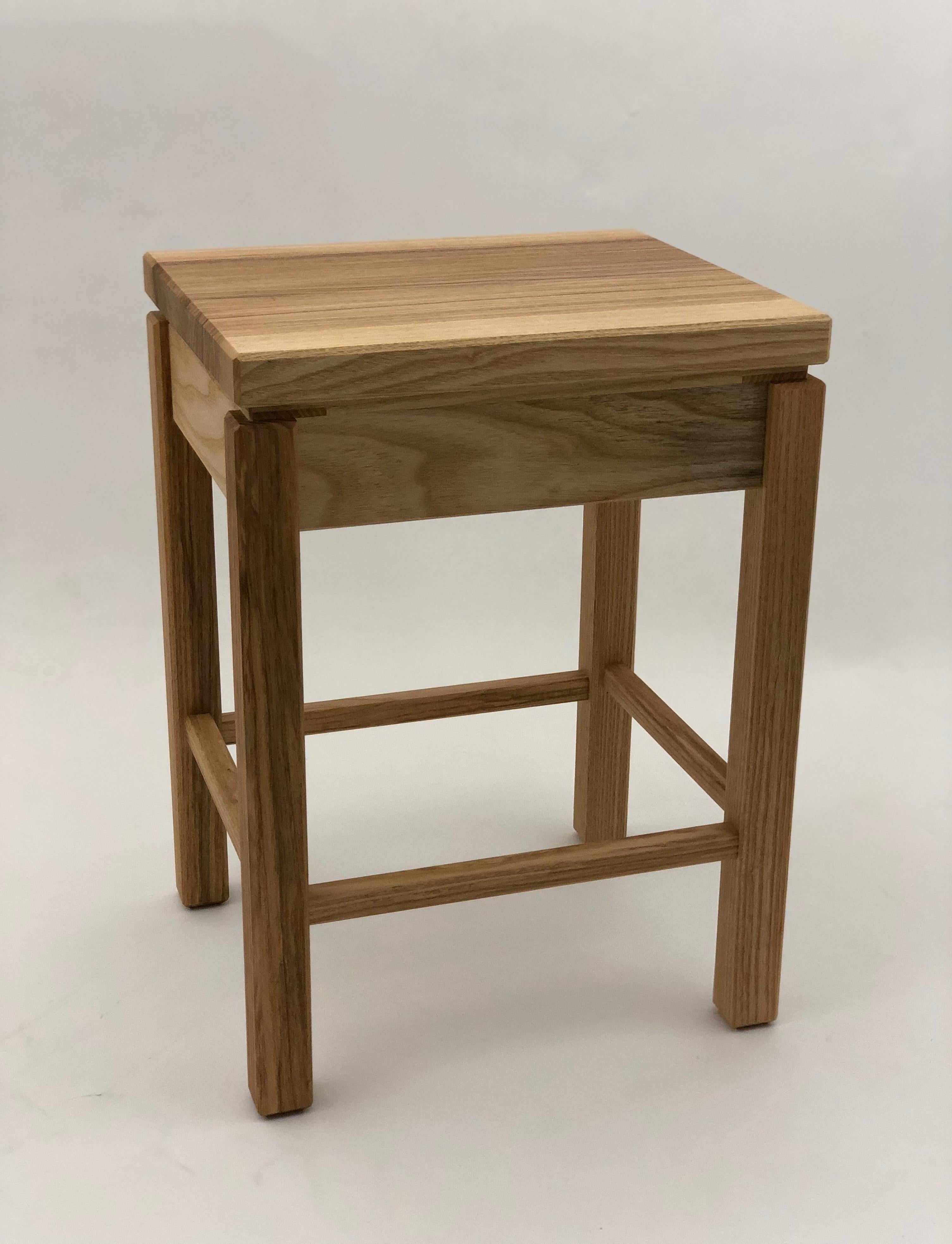 Contemporary Bedside Table in White Ash with Oil Finish For Sale