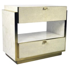 Comodino in cristallo White Rock con ottone di Ginger Brown