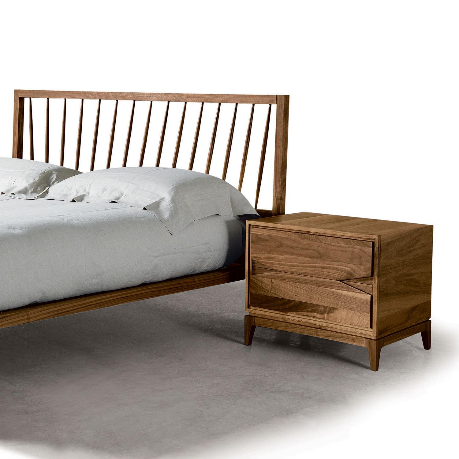natural wood bedside table