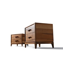 Velo Solid Wood Bedside table, Walnut in Hand-Made Natural Finish, Contemporary