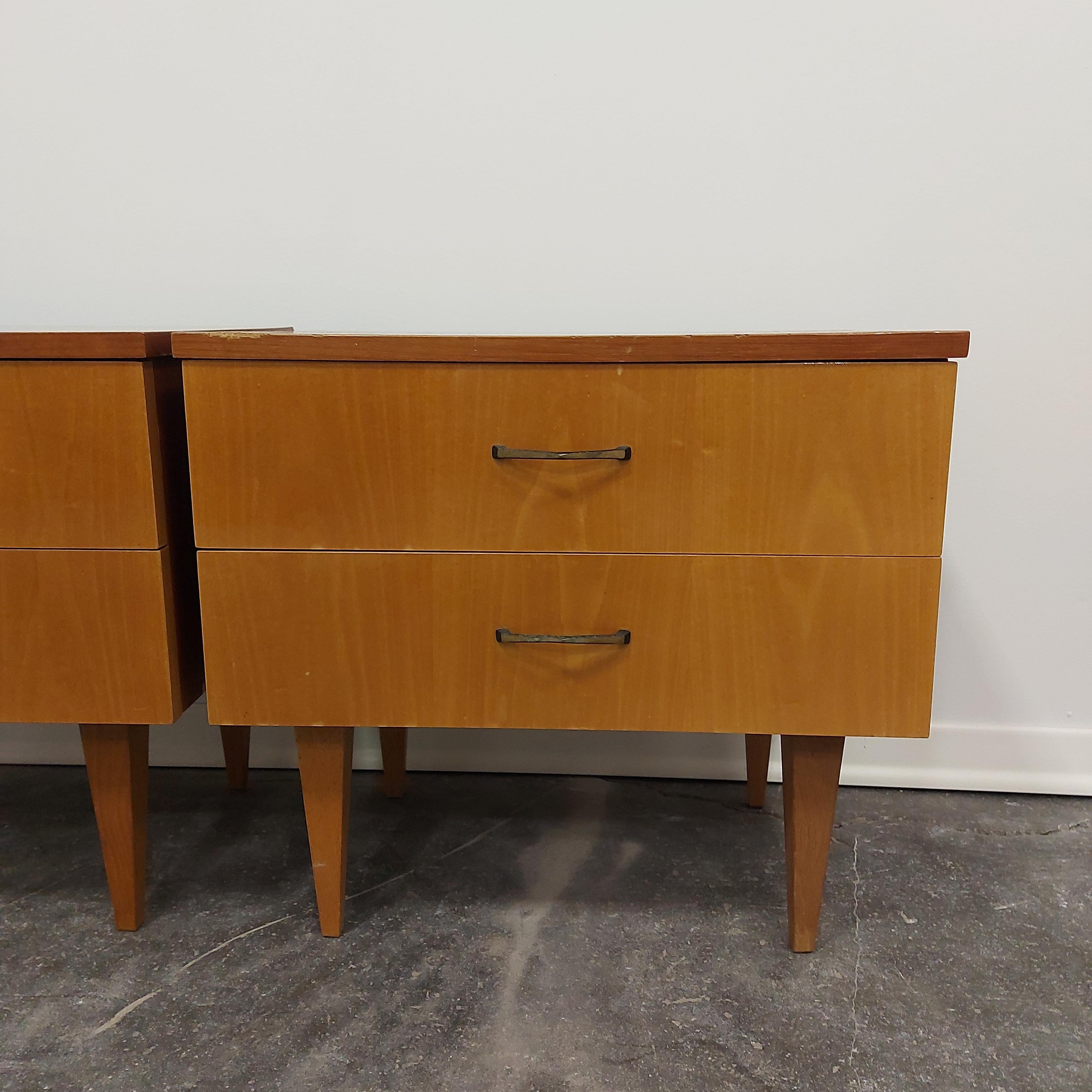 Bedside table/Nightstand, 1970s - pair In Good Condition For Sale In Ljubljana, SI