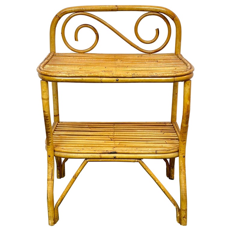 Bedside Table Nightstand in Bamboo Rattan, Italy, 1970s ...