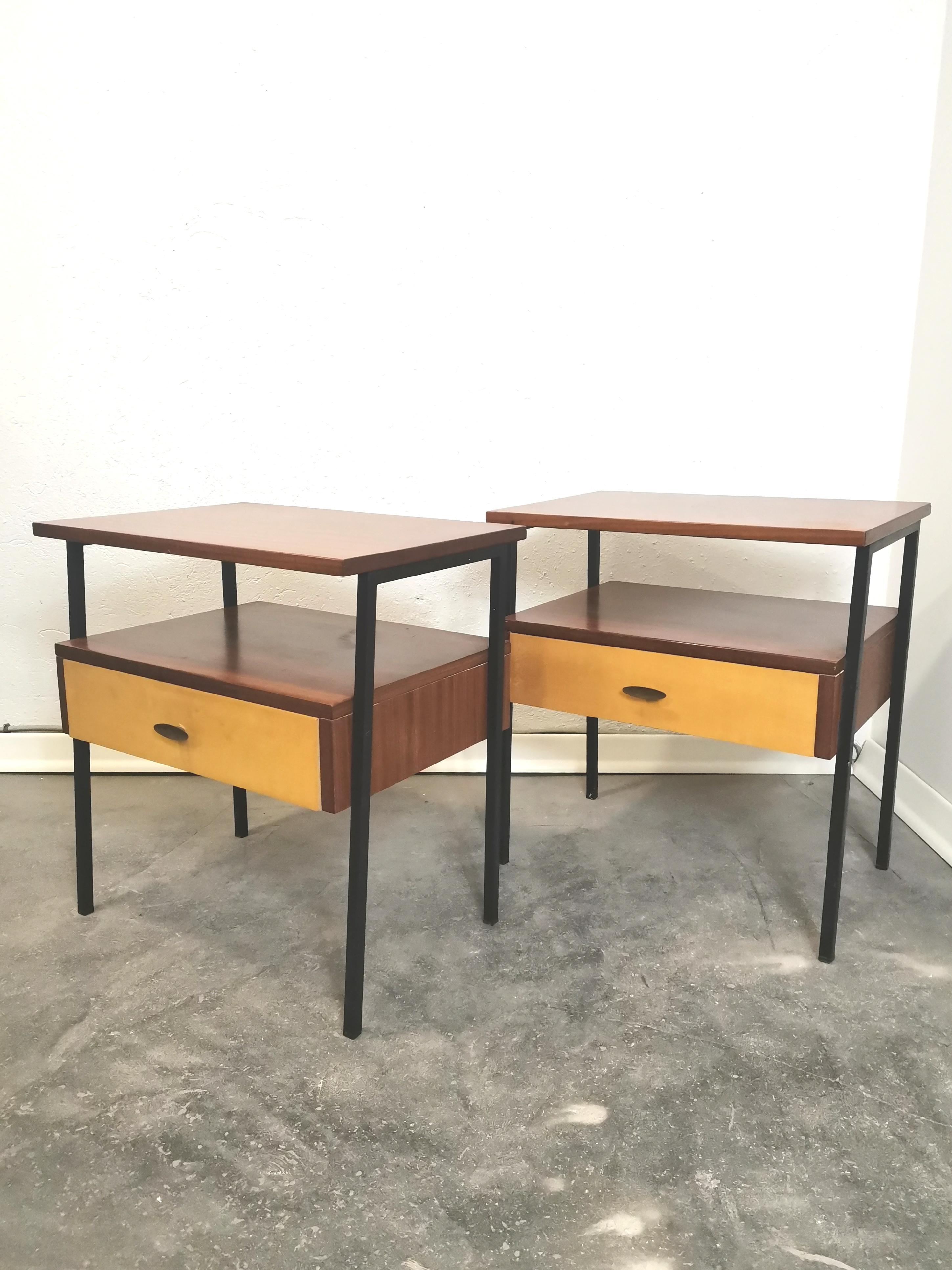 Bedside table/Nightstand, pair 1970s For Sale 9