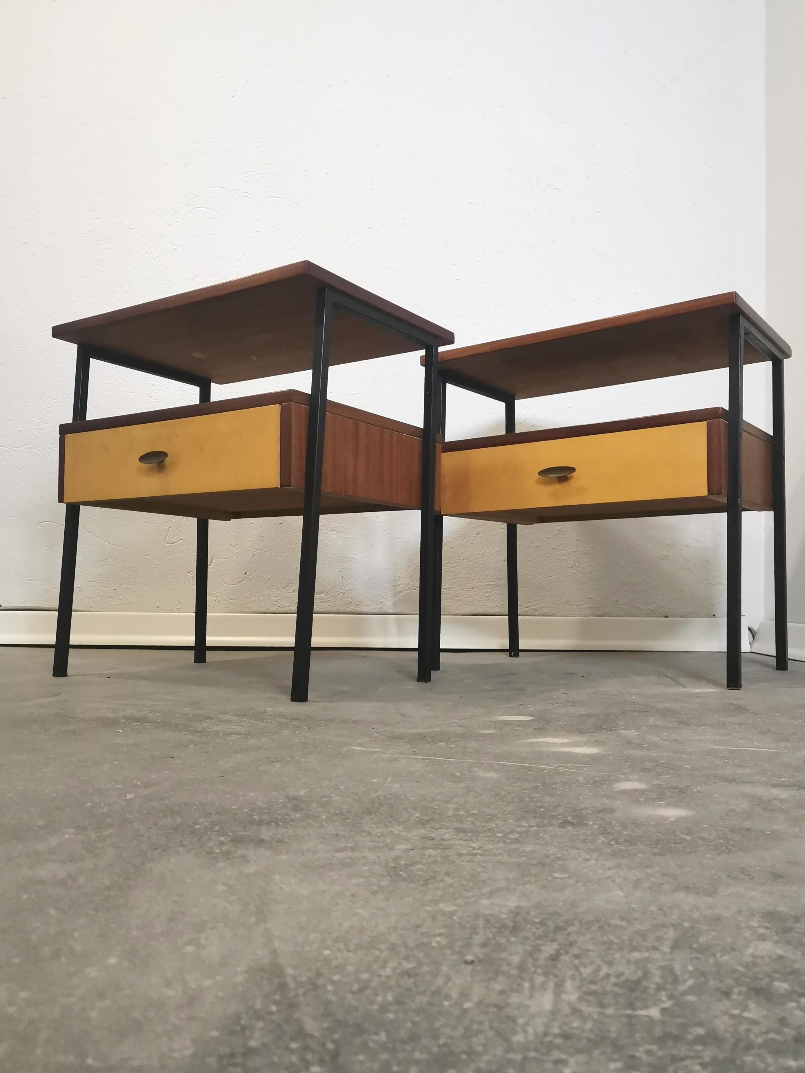 Bedside table/Nightstand, pair 1970s For Sale 10