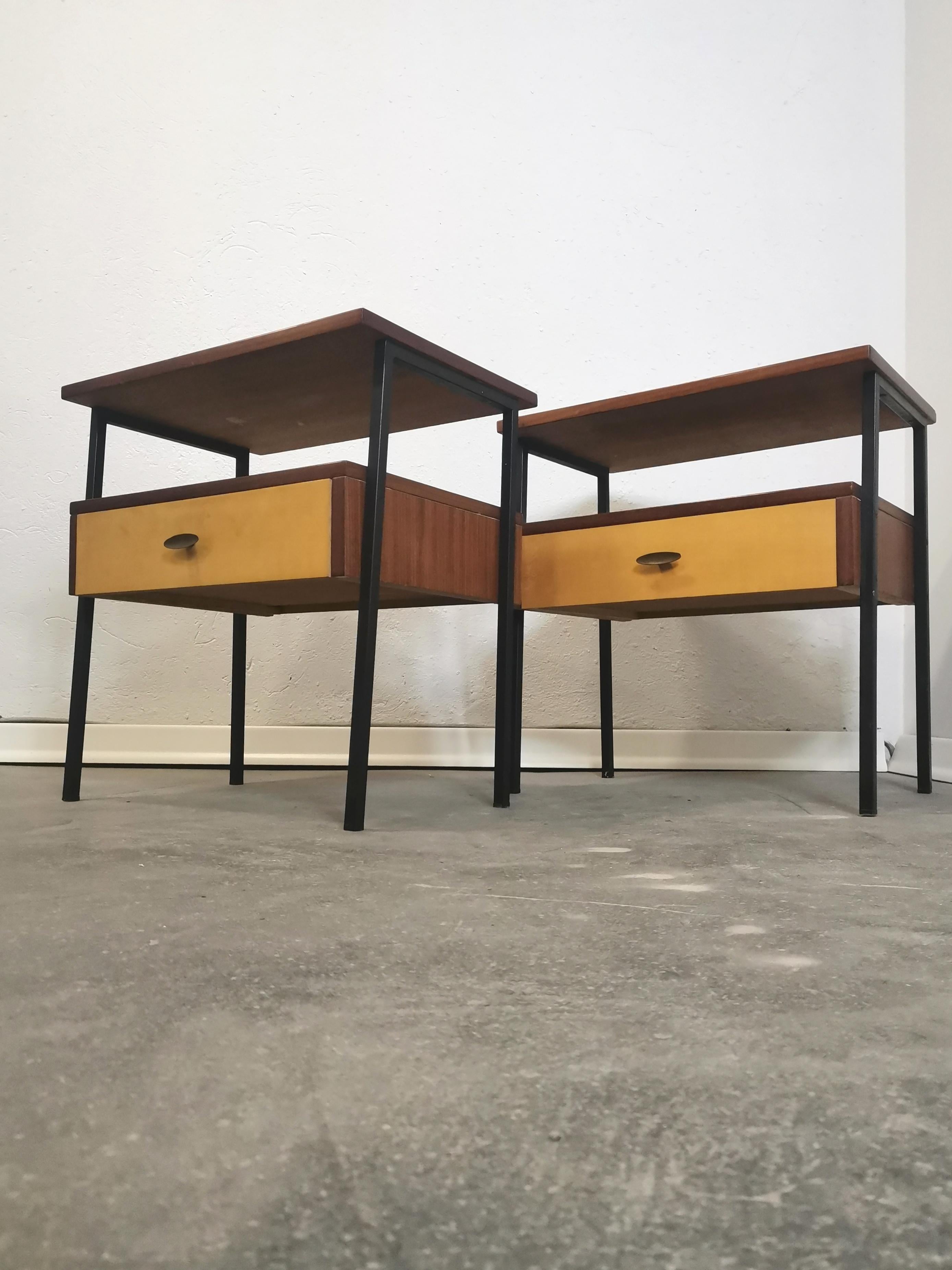 Bedside table/Nightstand, pair 1970s 10