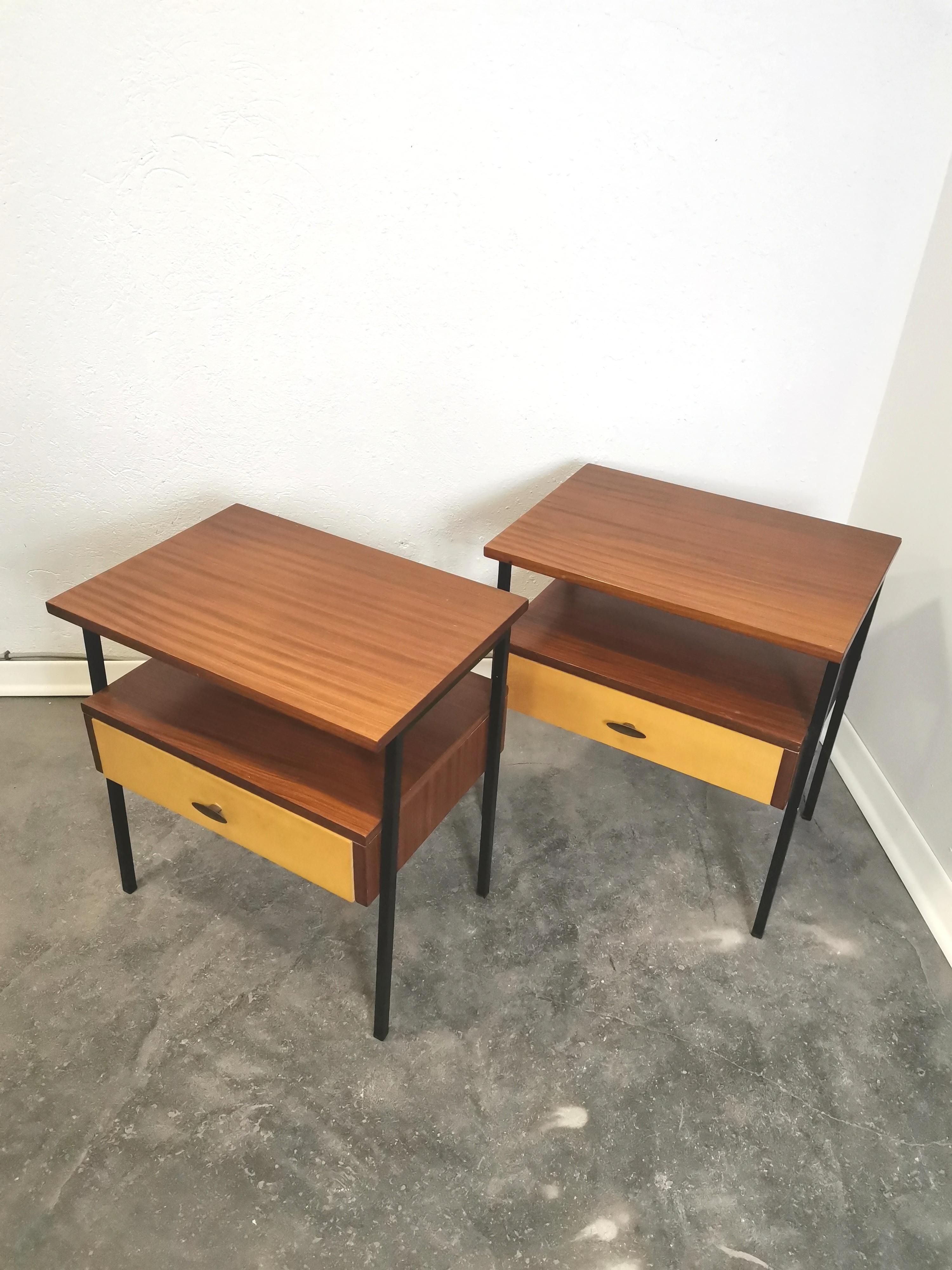 Bedside table/Nightstand, pair 1970s For Sale 11