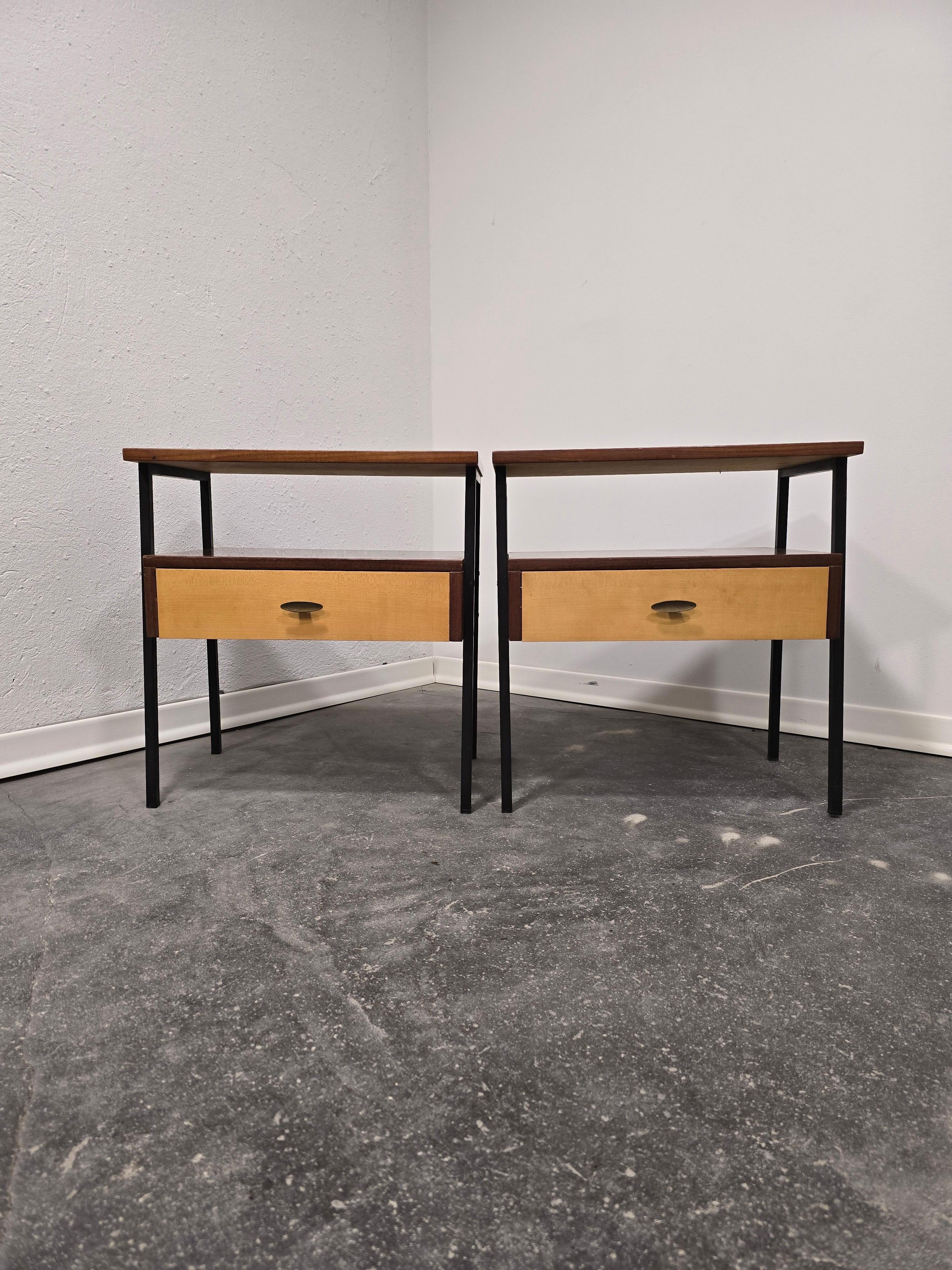 Bedside table/Nightstand, pair 1970s 12