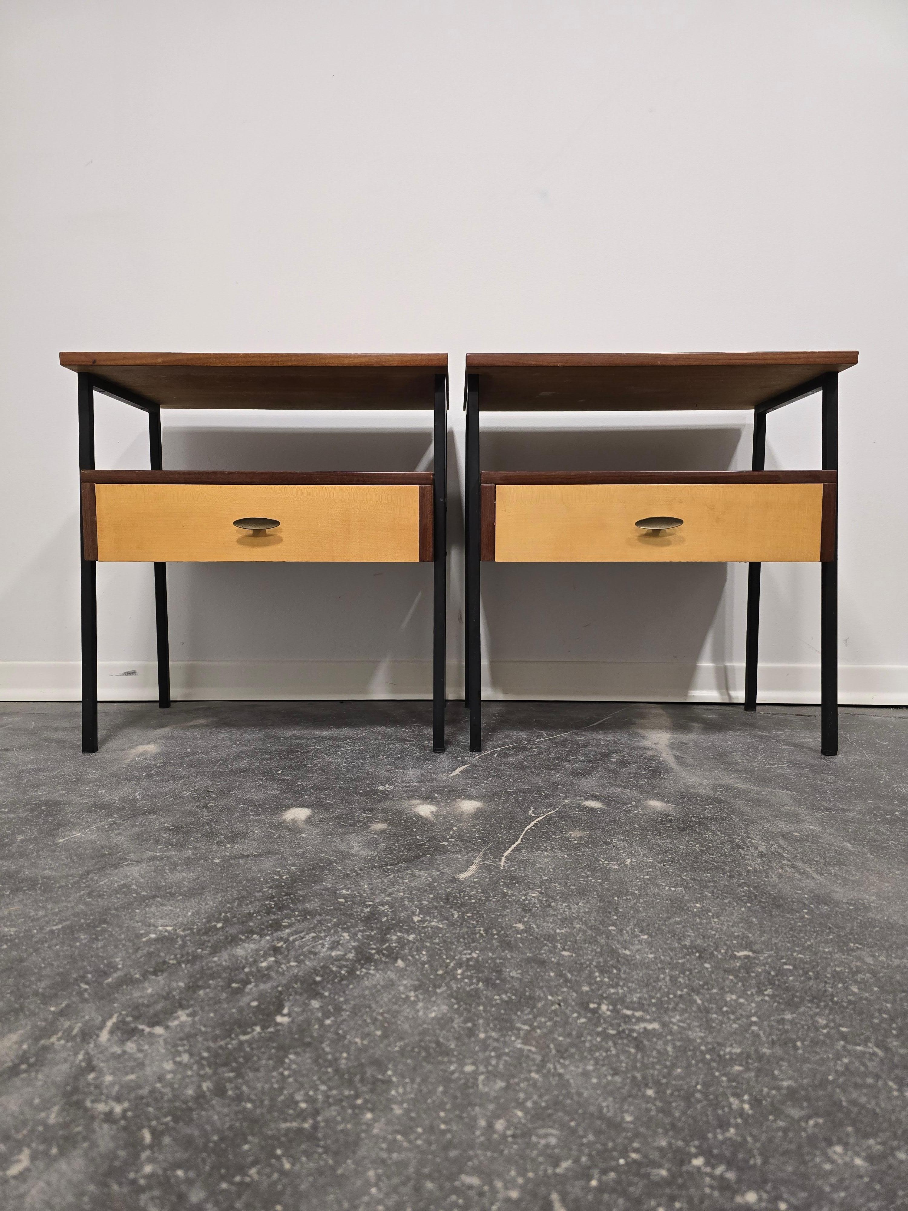 Bedside table/Nightstand, pair 1970s 13