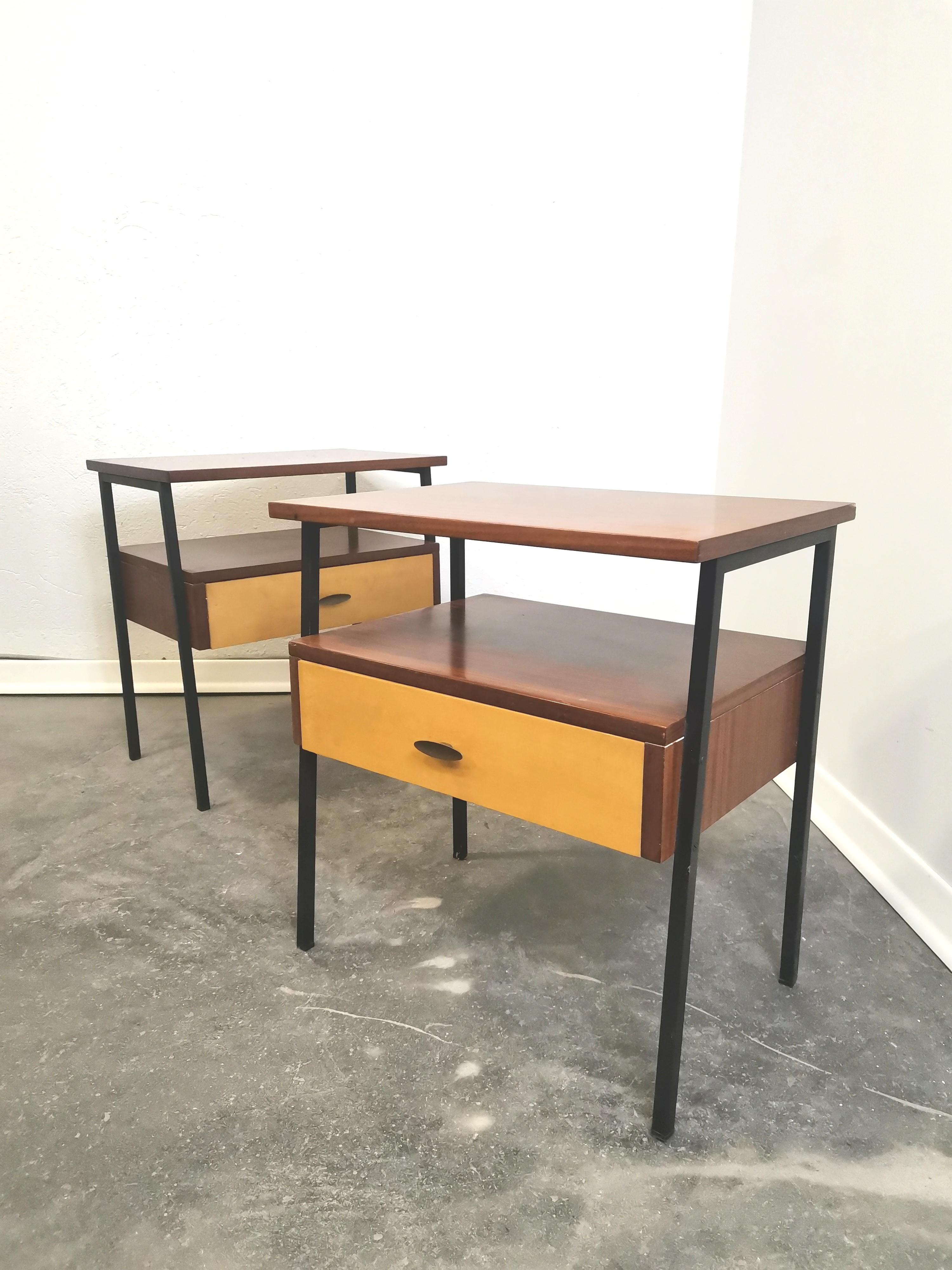 Bedside table/Nightstand, pair 1970s In Good Condition For Sale In Ljubljana, SI