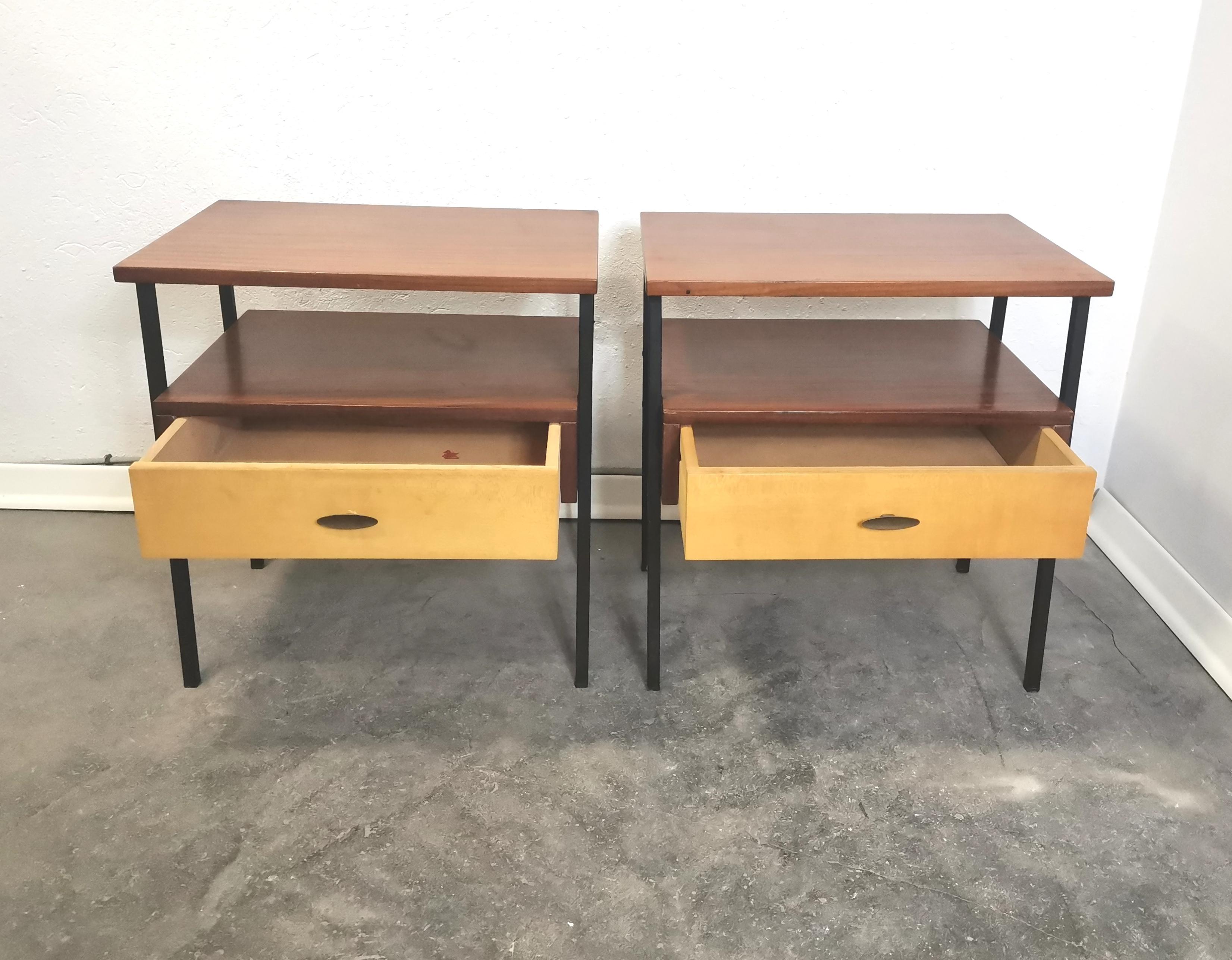 Bedside table/Nightstand, pair 1970s For Sale 1