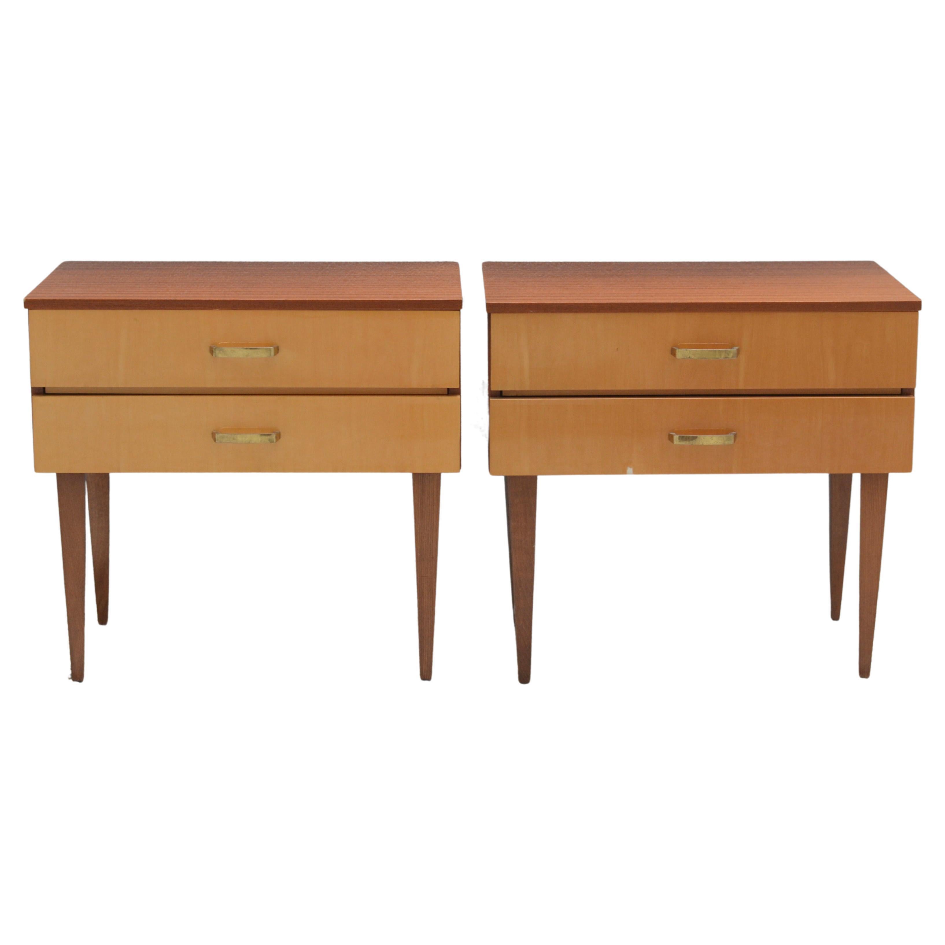 Bedside Table / Nightstand, Pair 1970s For Sale