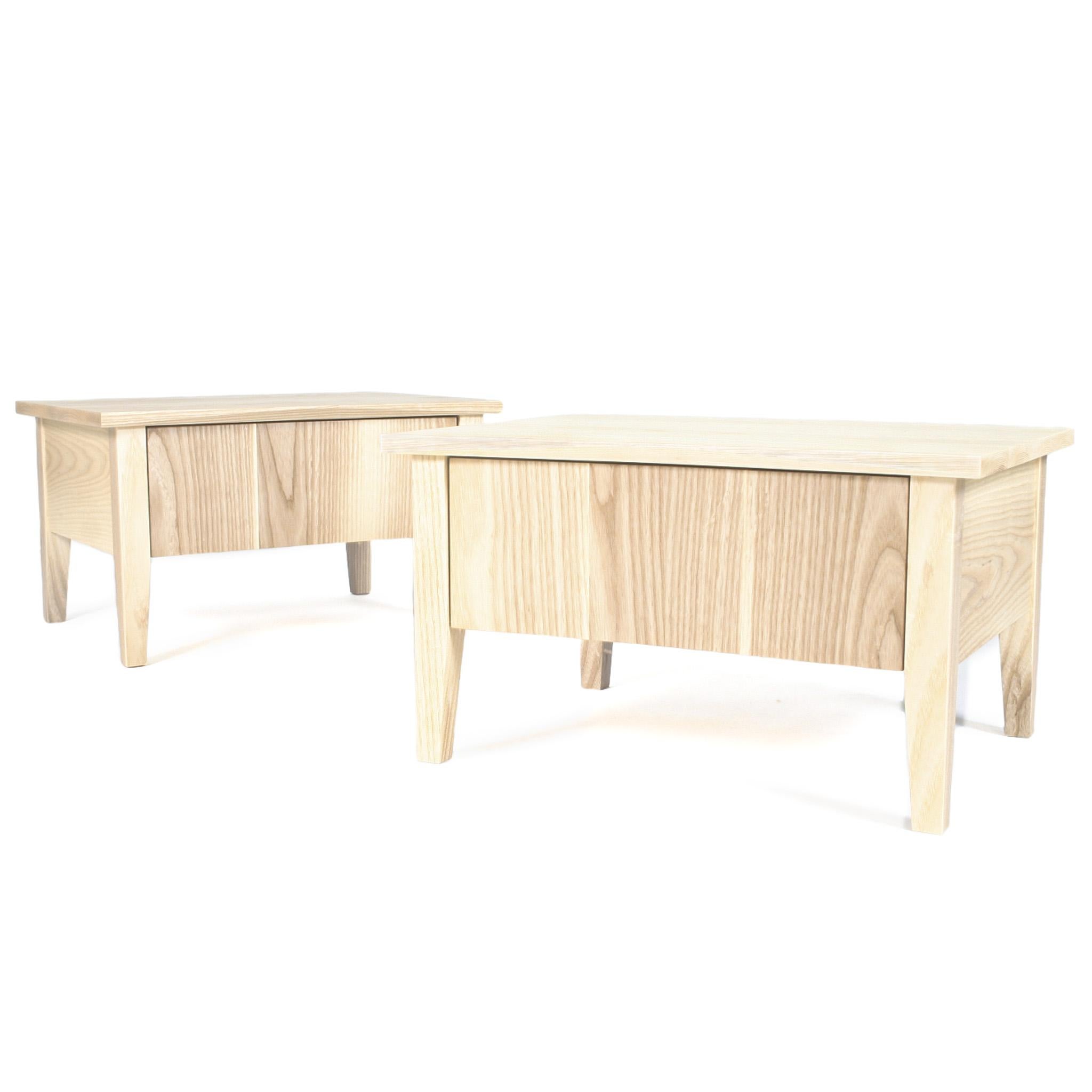 custom hardwood bedside tables