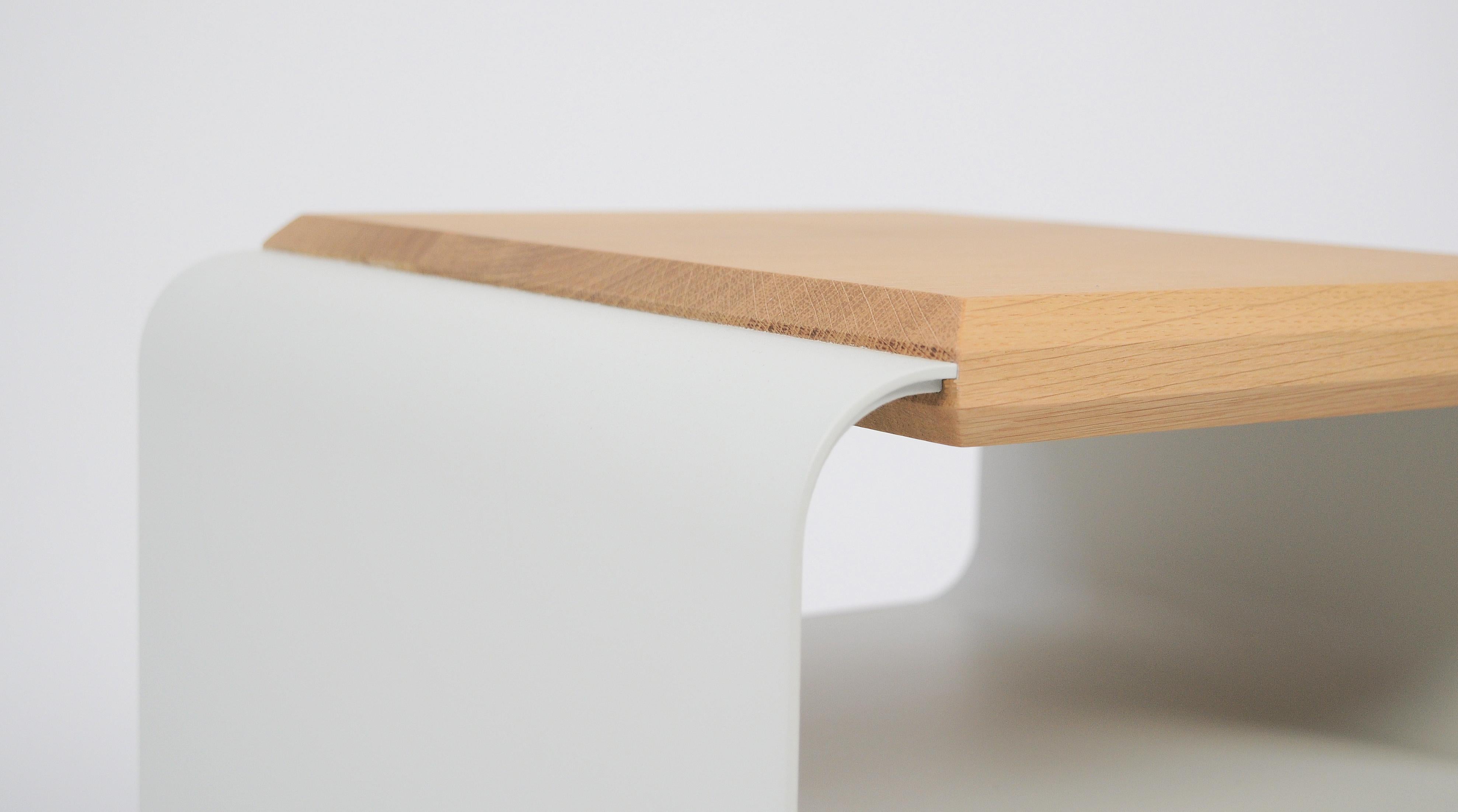 Moderne Table de chevet Tabouret Little AccardiBuccheri Medulum Wood Sheet Metal en vente