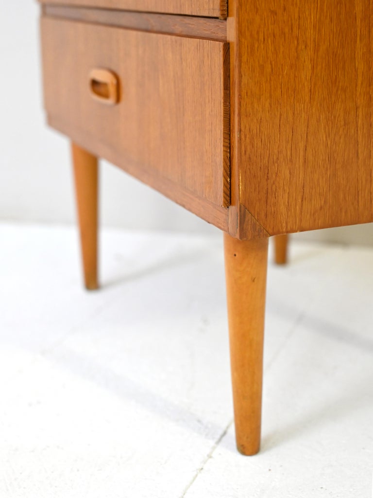 Bedside Table/Small Teak Dresser with Drawers 1
