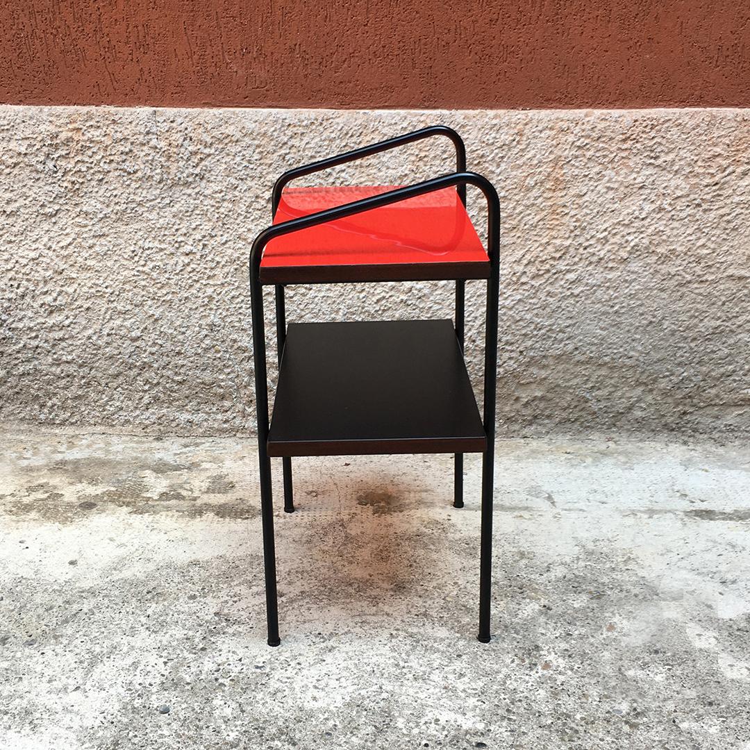 Bedside Table with Double Colored Shelves, 1960s In Good Condition In MIlano, IT