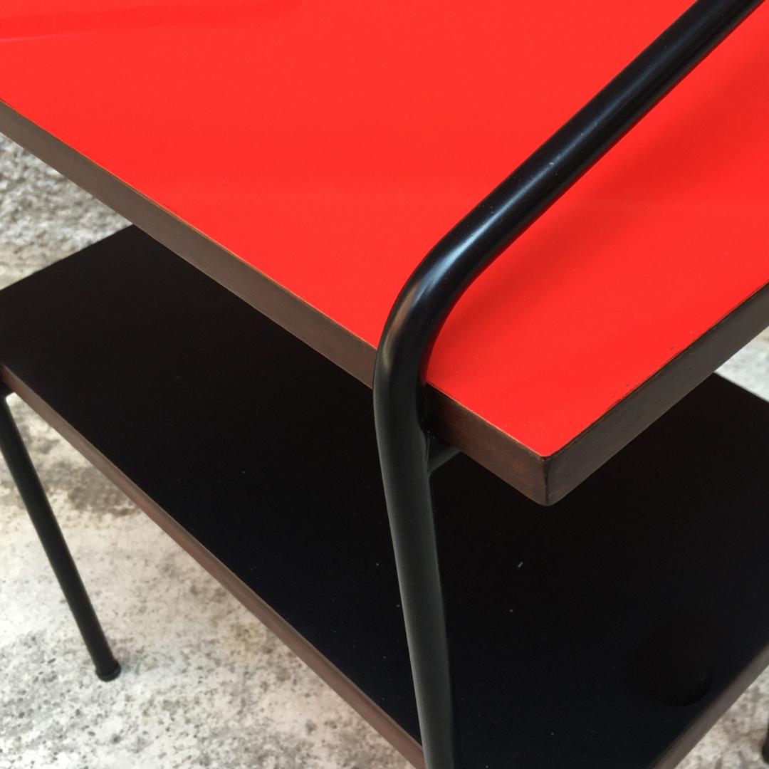 Bedside Table with Double Colored Shelves, 1960s 1