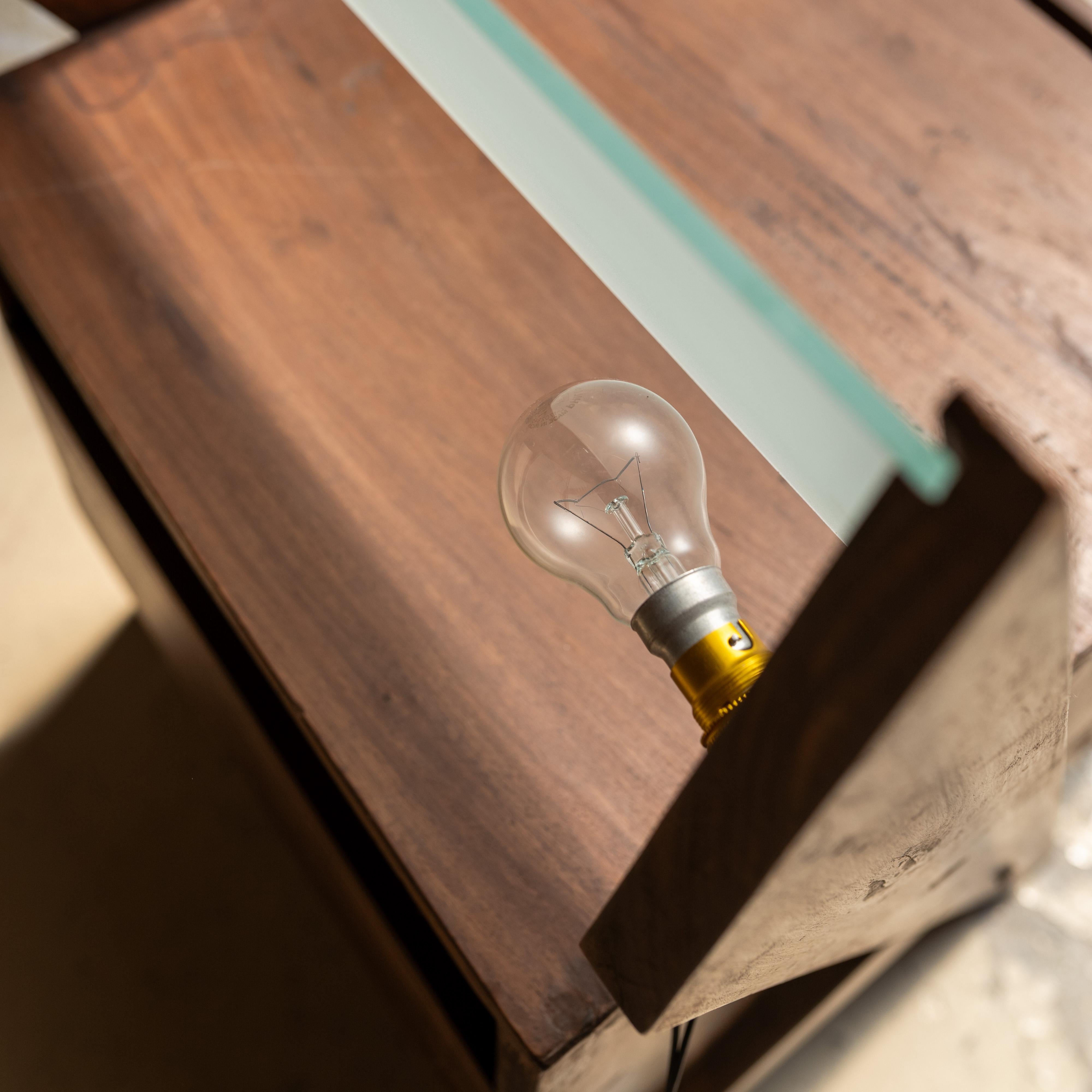 Bedside Table with Lamp by Pierre Jeanneret, Chandigarh For Sale 3