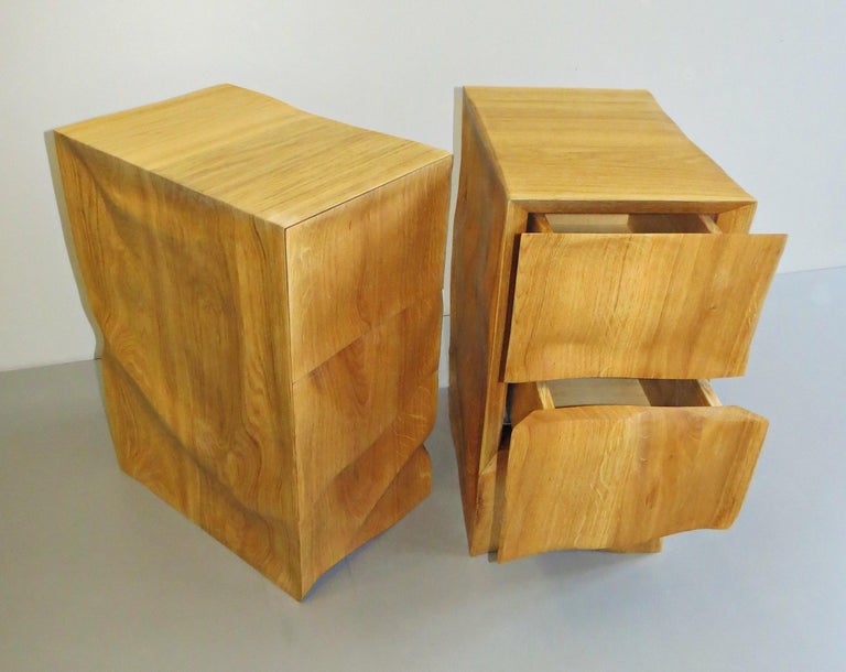 Bedside Tables 2 Pieces Solid Oak, Organic Modern, Handmade, New, Made