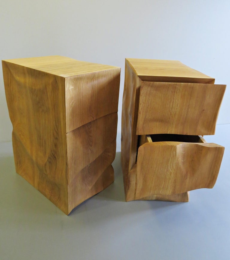 Bedside Tables 2 Pieces Solid Oak, Organic Modern, Handmade, New, Made