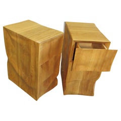 Bedside Tables 2 Pieces Solid Oak, Organic Modern, Handmade, New, Made in German