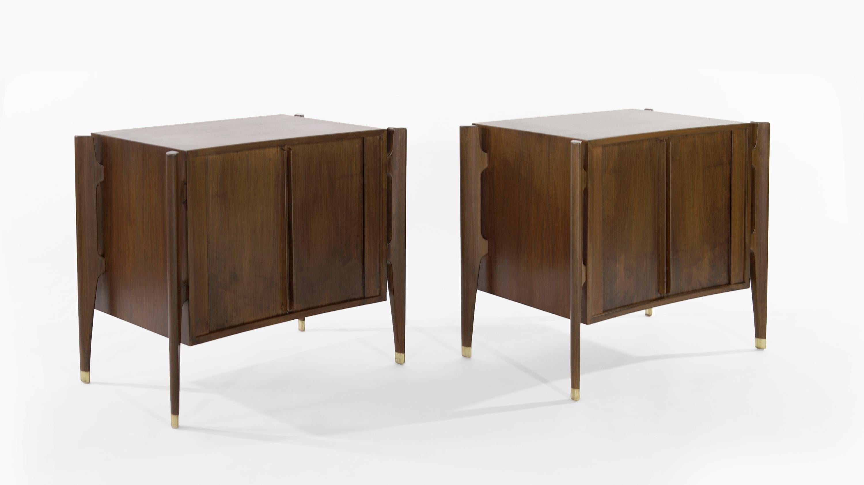 Bedside Tables by Jorgen Clausen, Denmark, 1950s In Excellent Condition In Westport, CT
