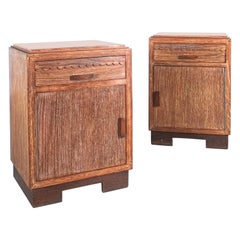 Bedside Tables Ceruse Oak, France, circa 1940