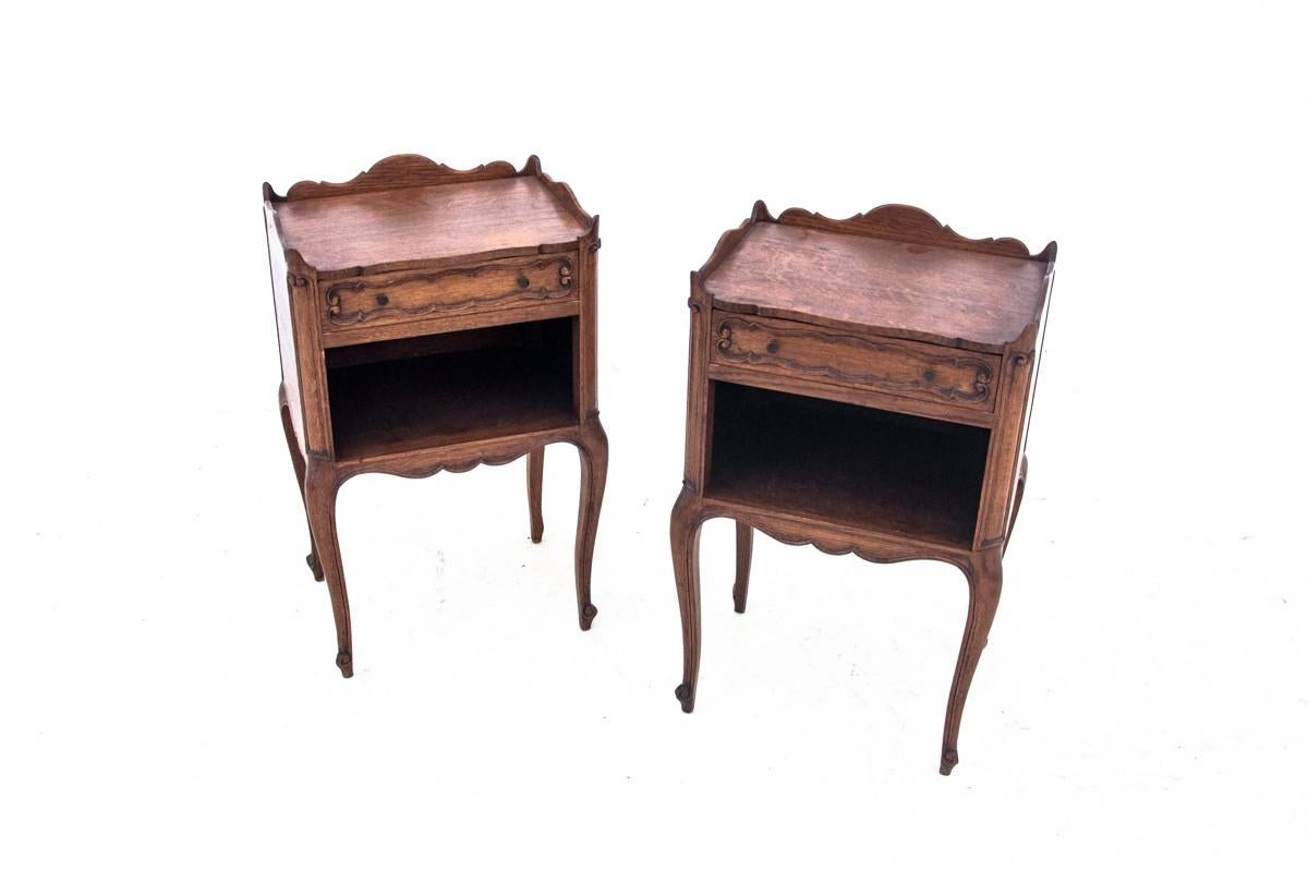 Bedside Tables, France, Walnut, Early 20th Century 4