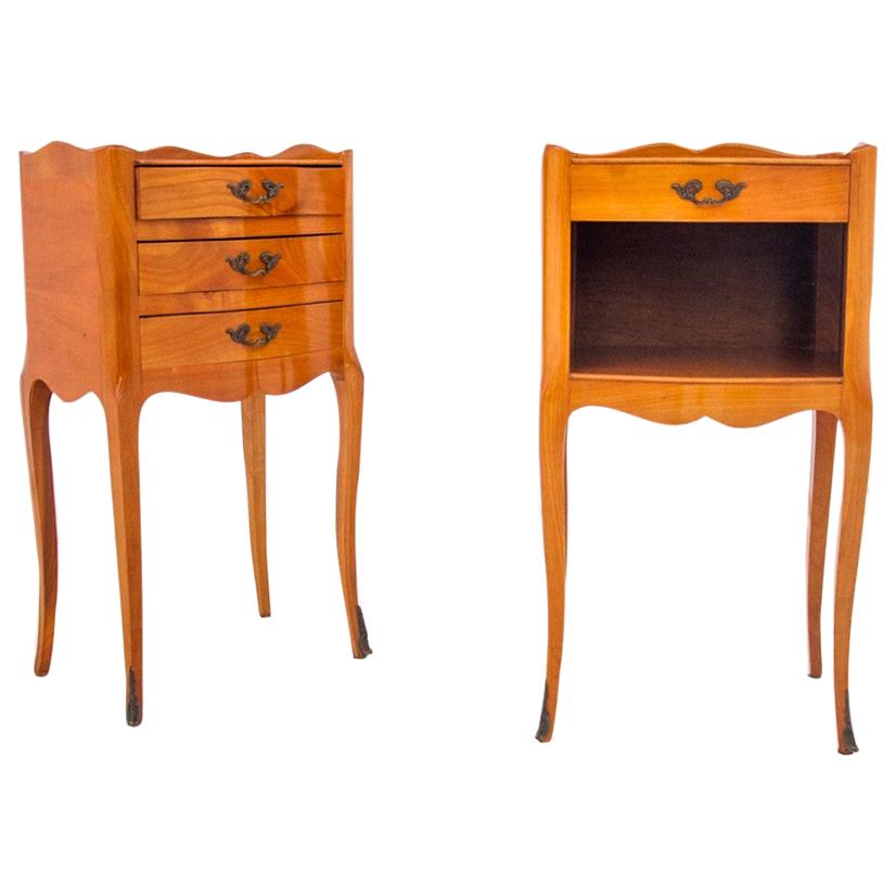 Bedside Tables, France, Walnut, Mid XX Century