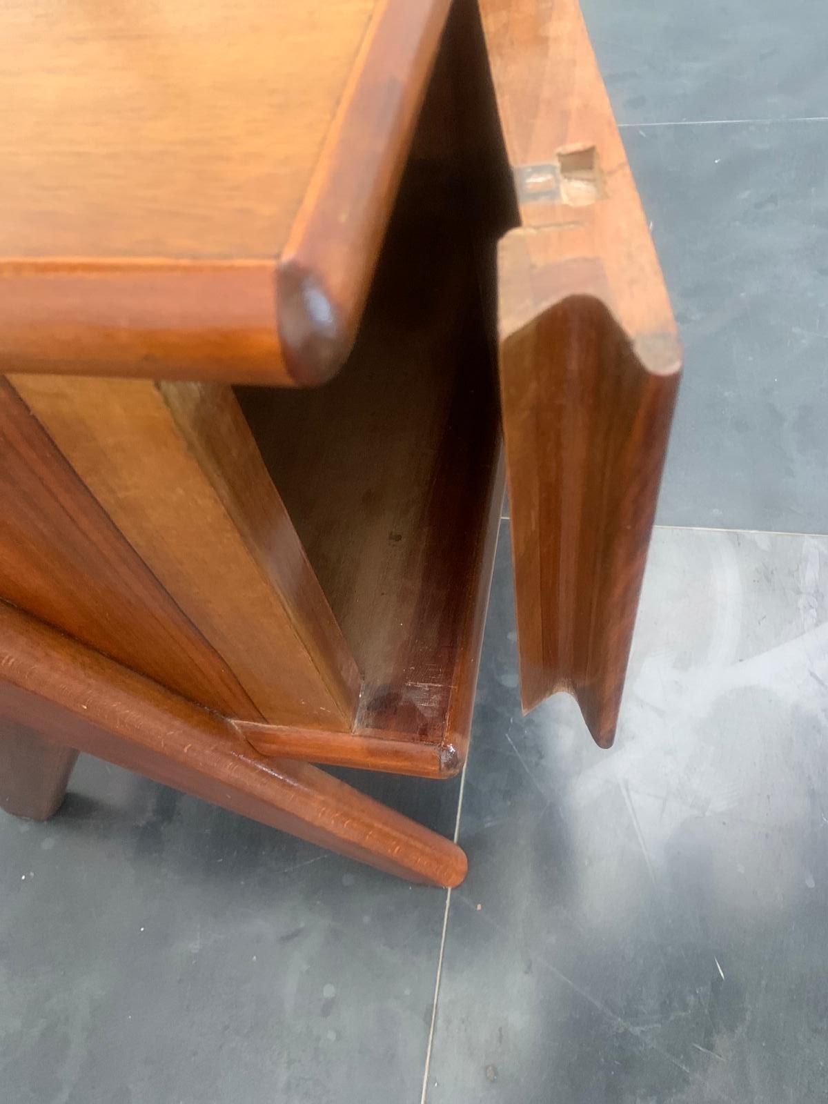 Bedside Tables in Rosewood with Generous Glass Topб Set of 2 For Sale 6