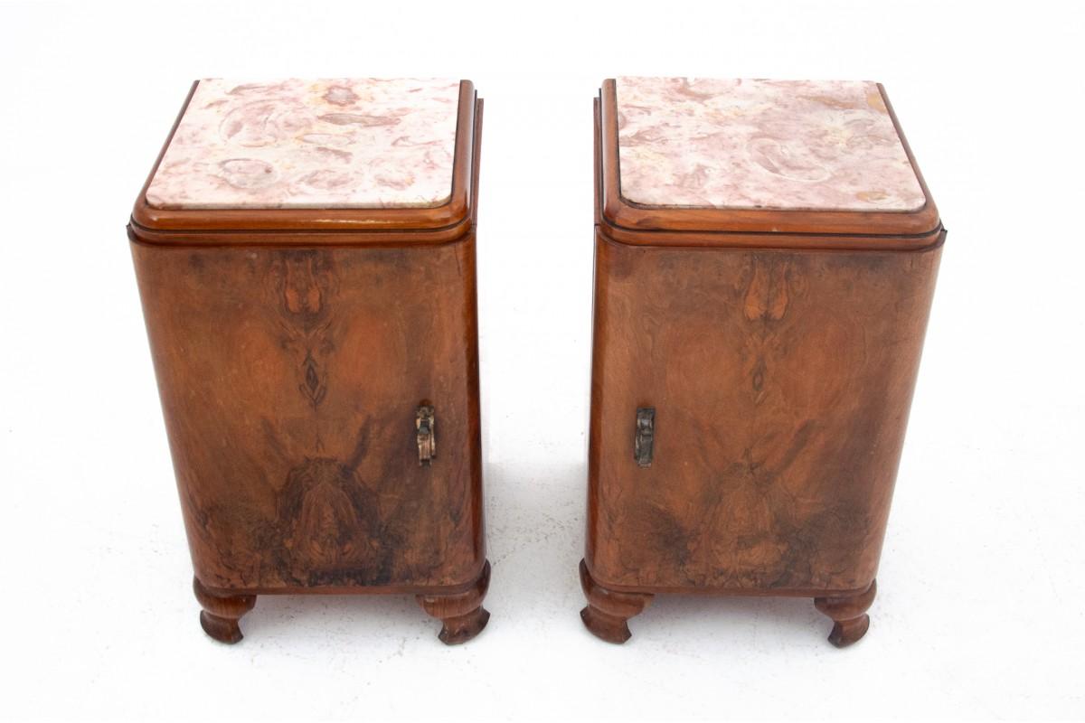 Bedside tables in the Art Deco style, around 1940. For Sale 5