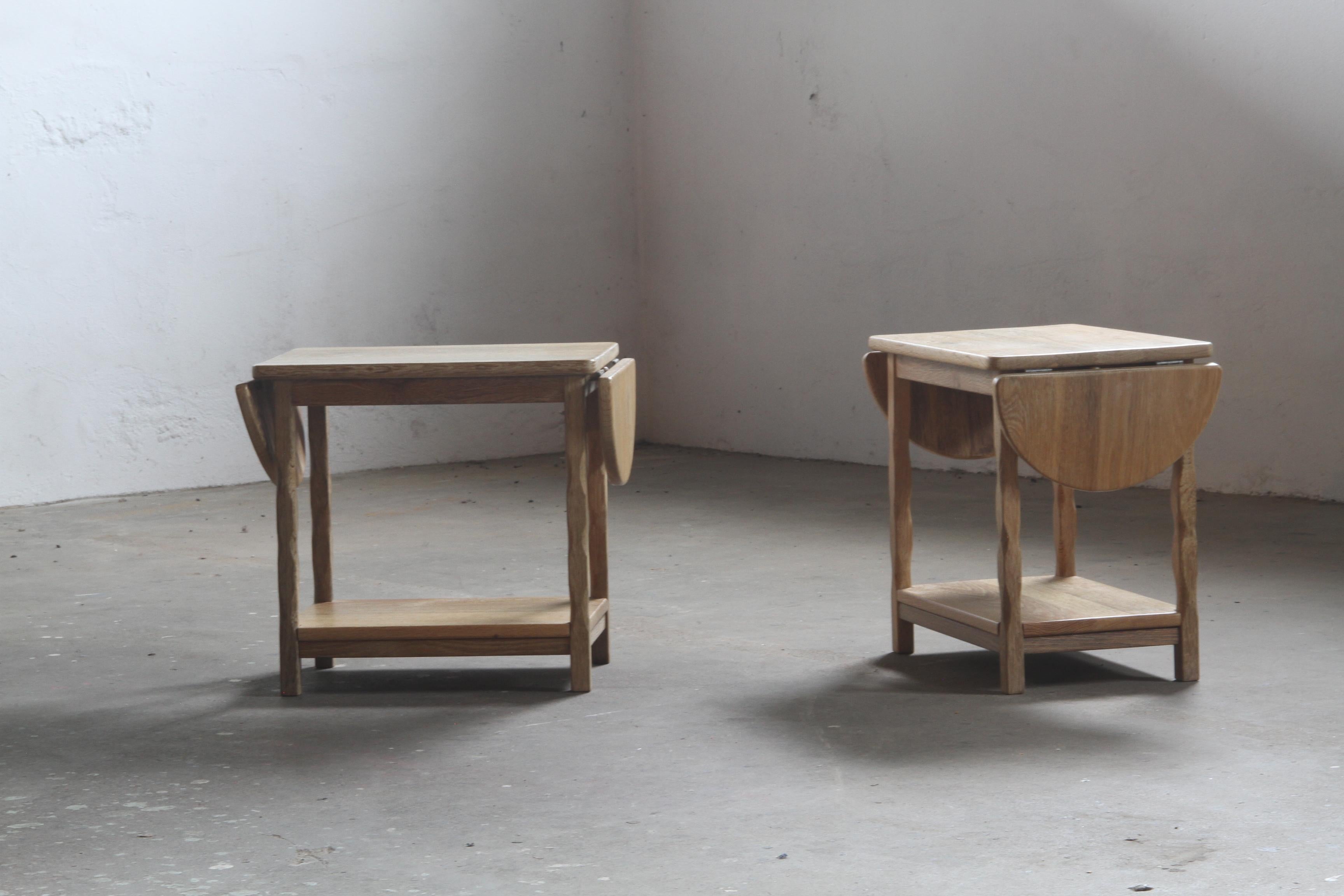 Bedside tables in the style of Kjærnulf, solid oak, denmark In Good Condition For Sale In Store Heddinge, DK