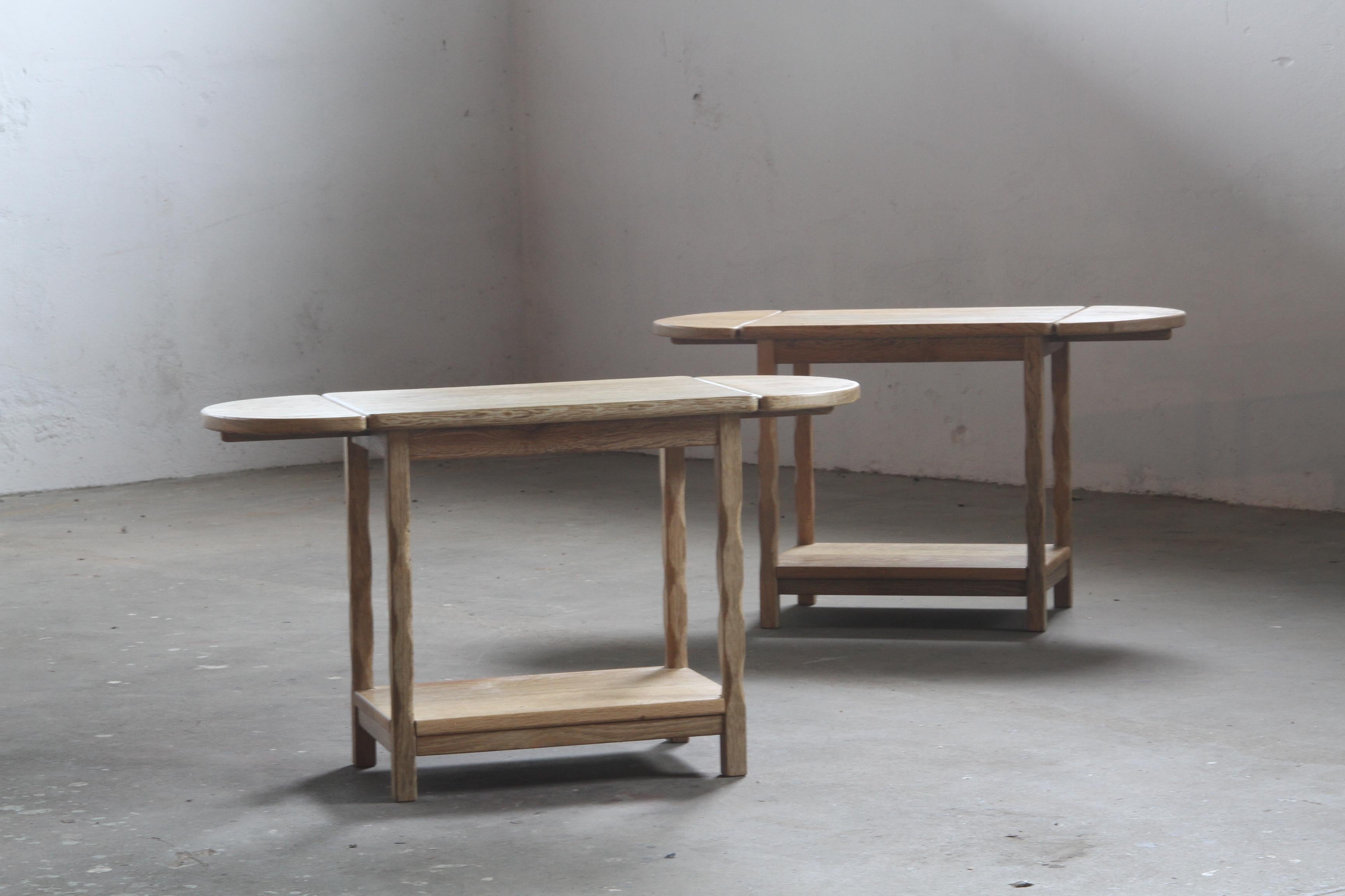 Oak Bedside tables in the style of Kjærnulf, solid oak, denmark For Sale