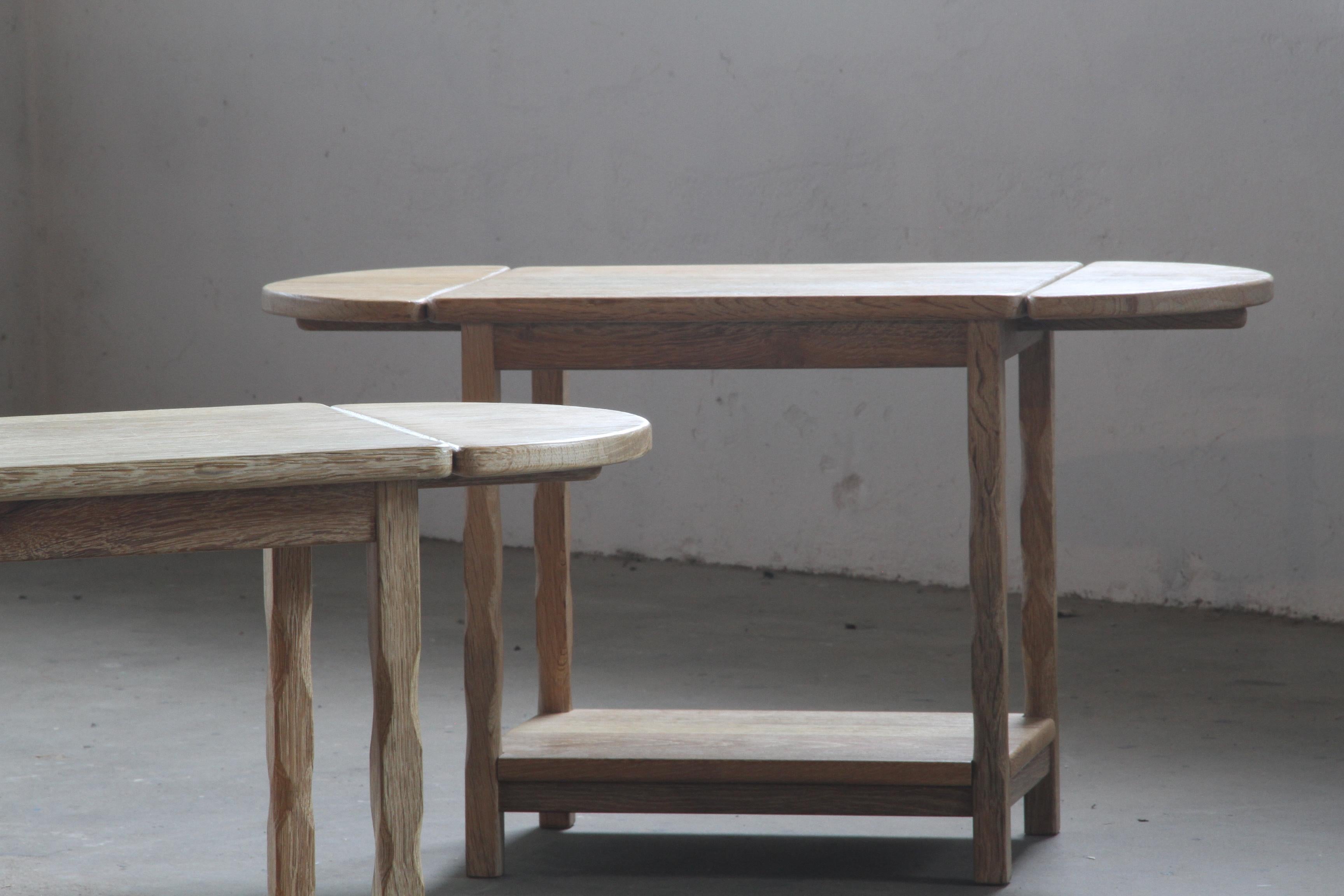 Bedside tables in the style of Kjærnulf, solid oak, denmark For Sale 1