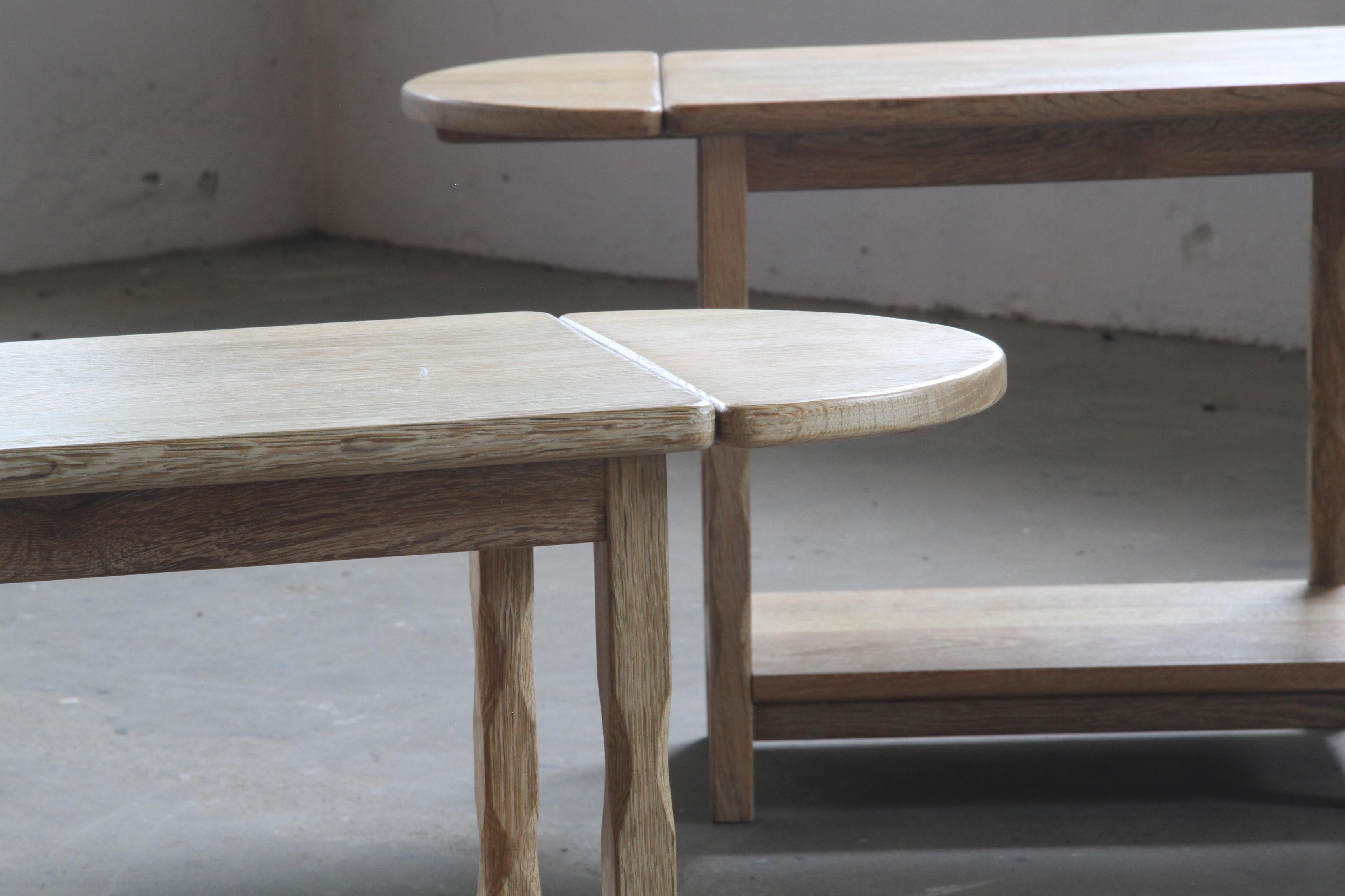 Bedside tables in the style of Kjærnulf, solid oak, denmark For Sale 2