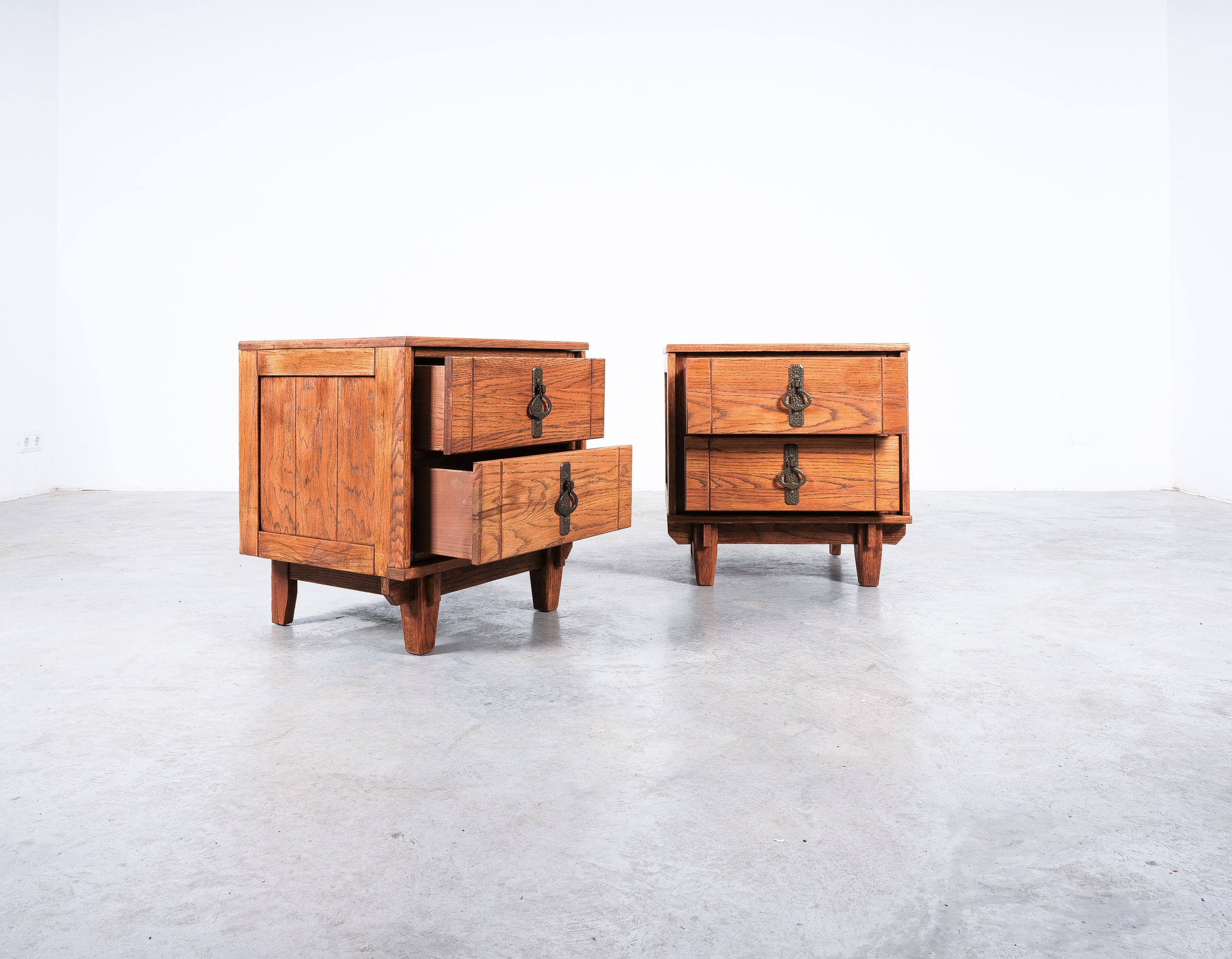 Bedside Tables or Chest of Drawers Walnut, France, 1960 3