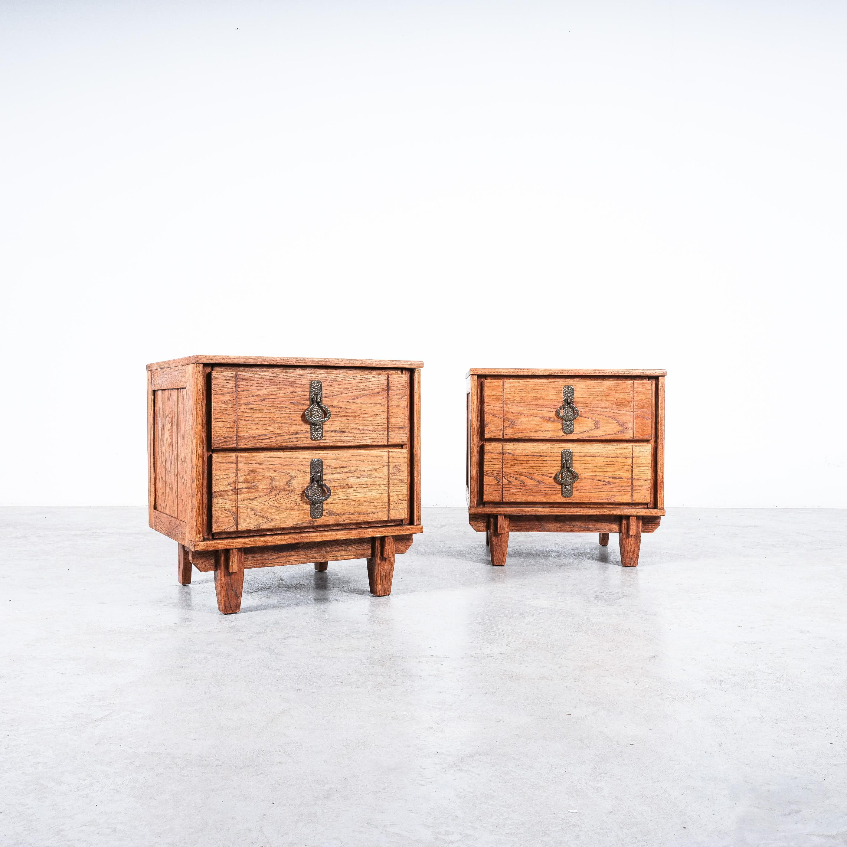 Mid-Century Modern Bedside Tables or Chest of Drawers Walnut, France, 1960 For Sale