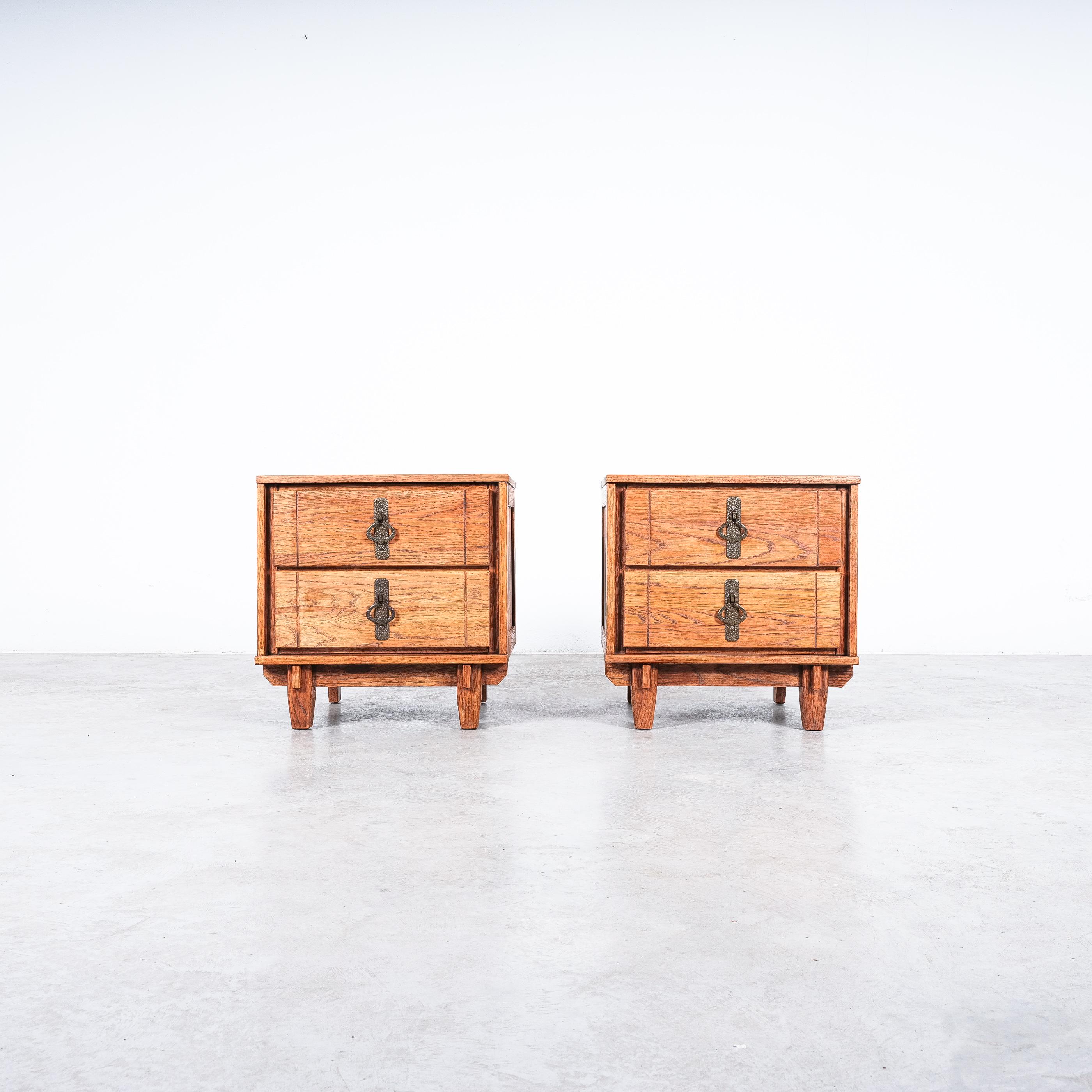 French Bedside Tables or Chest of Drawers Walnut, France, 1960 For Sale