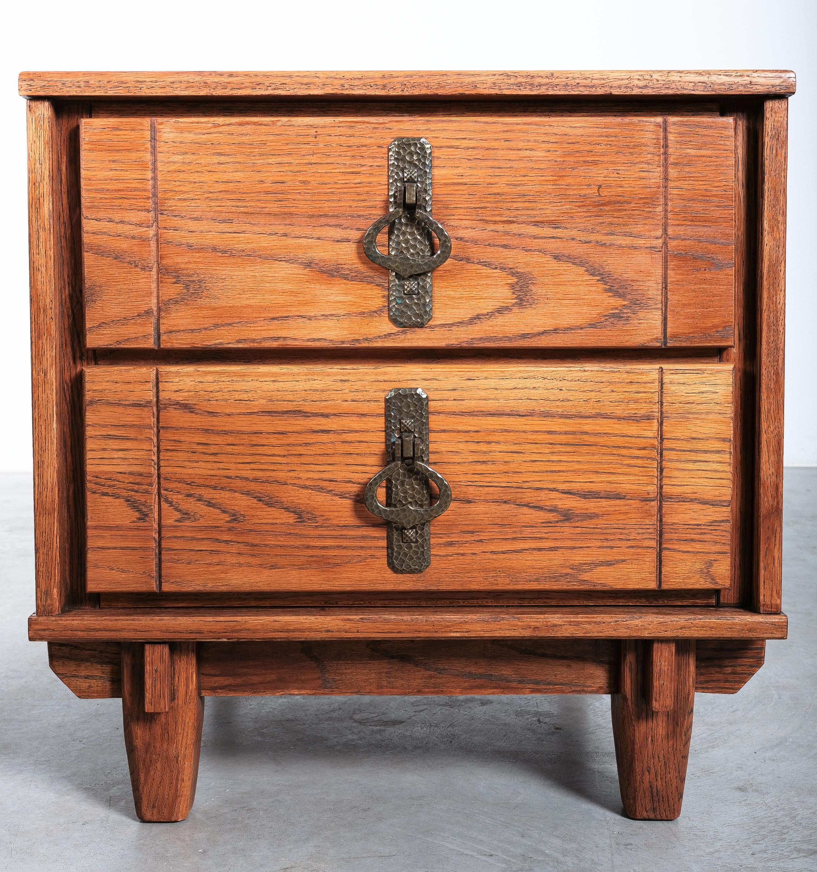 Mid-20th Century Bedside Tables or Chest of Drawers Walnut, France, 1960 For Sale
