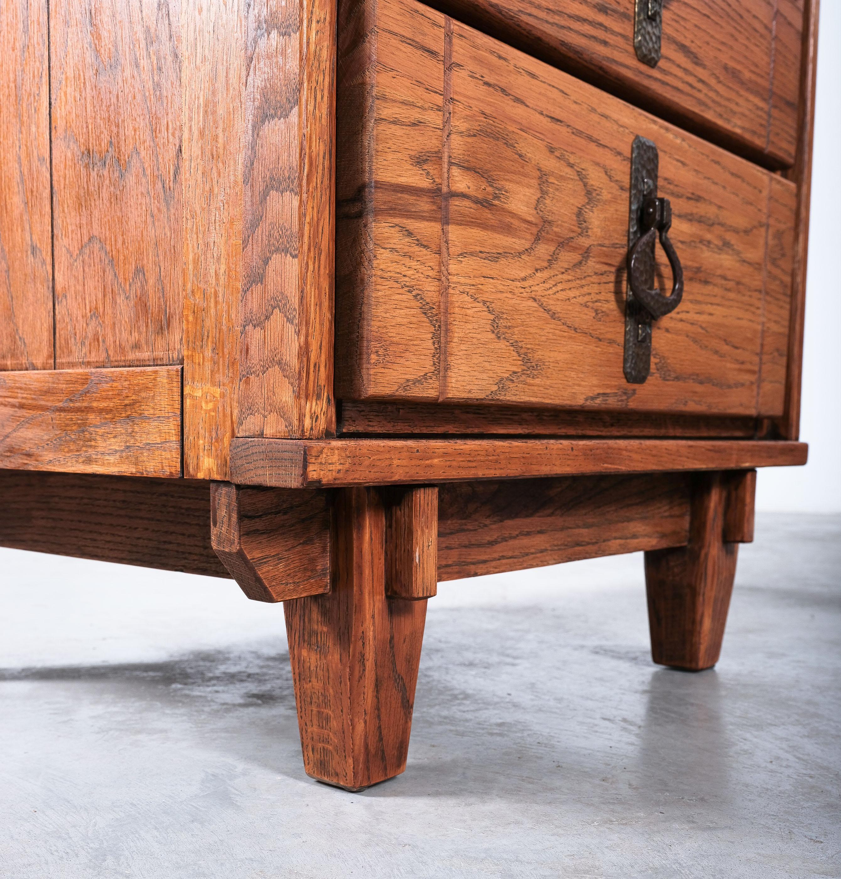 Wood Bedside Tables or Chest of Drawers Walnut, France, 1960 For Sale