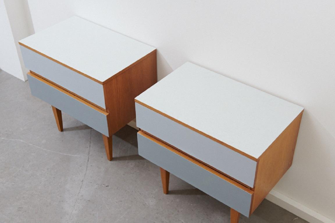 Bedside Tables Shades, Elm, 1960s For Sale 2