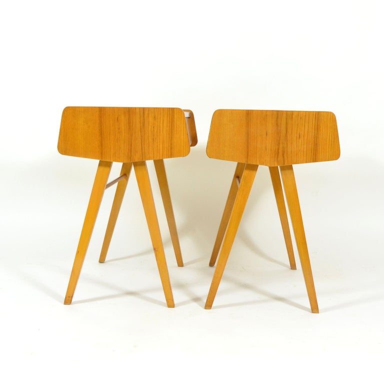 Mid-Century Modern Bedside Tables with Formica Tops, 1970s, Set of Two For Sale