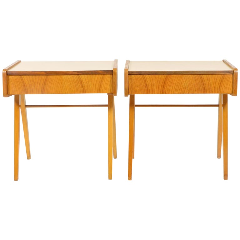 Bedside Tables with Formica Tops, 1970s, Set of Two For Sale