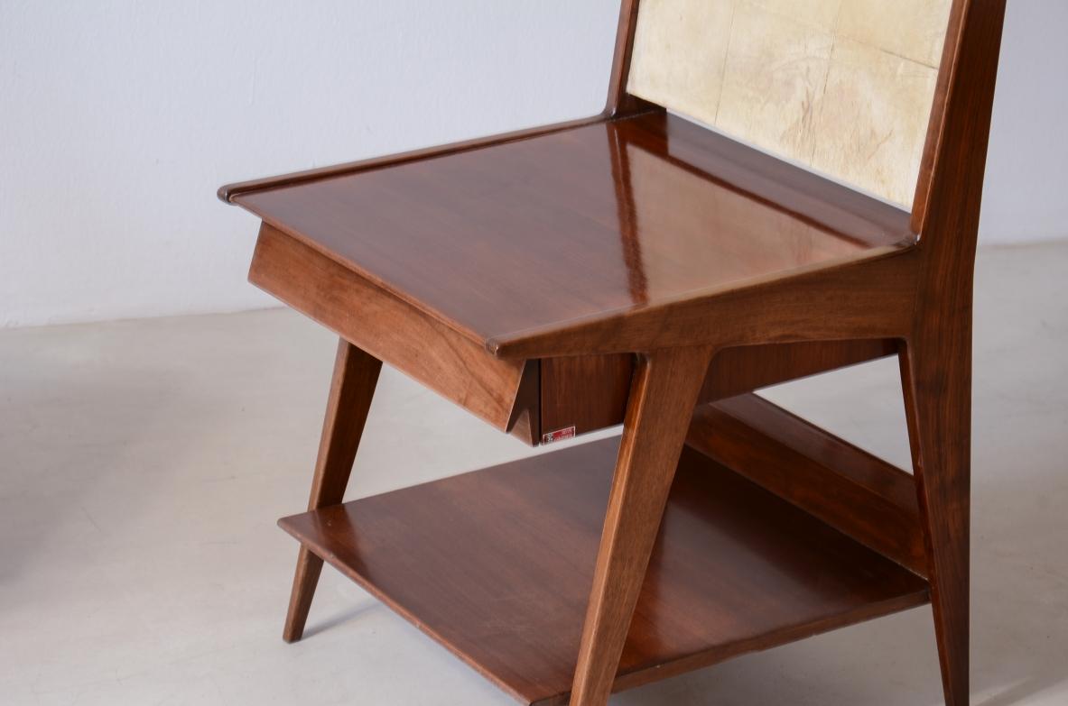 Italian Bedside tables with front drawer by Silvio Cavatorta For Sale