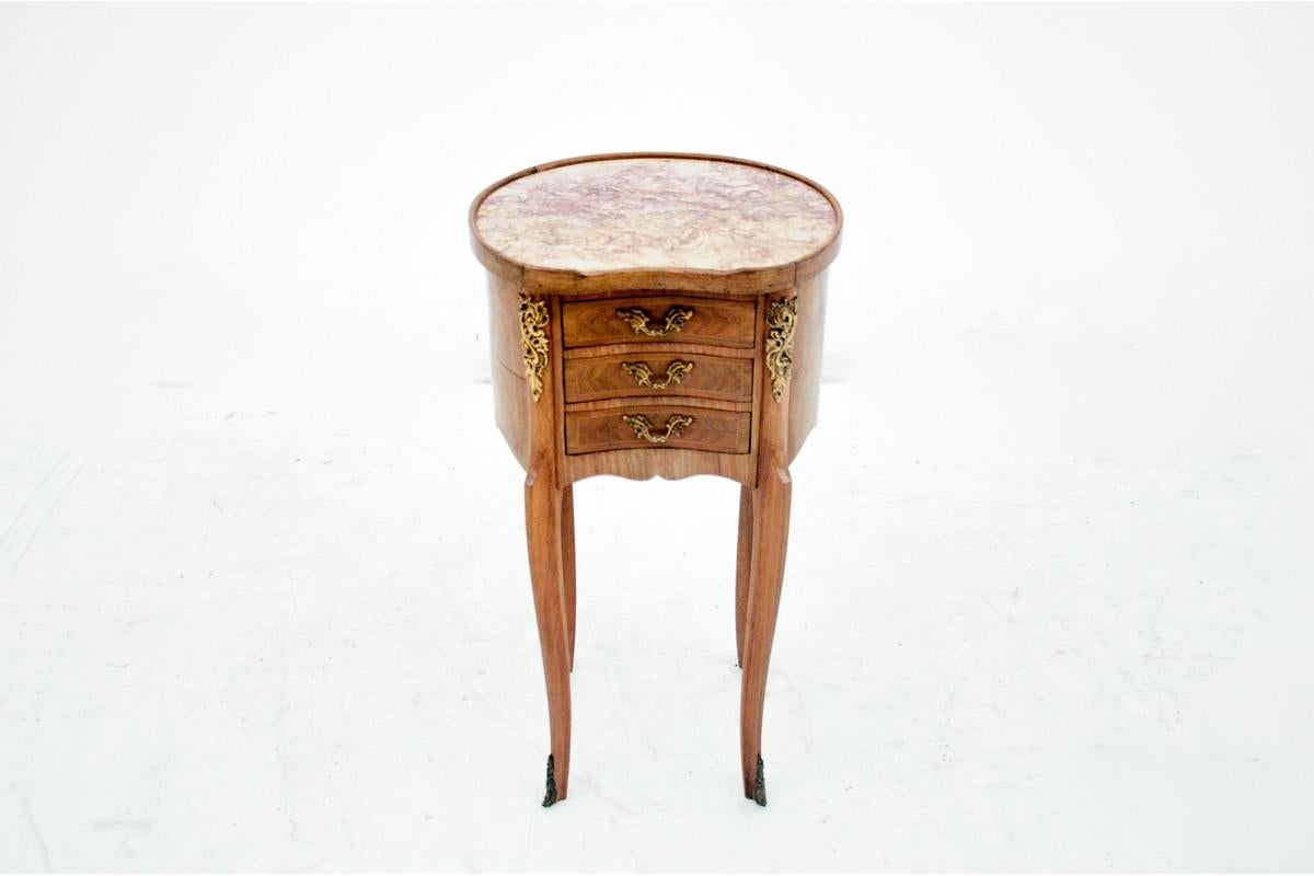 French Bedside Tables with Marble Top, France, 1900s
