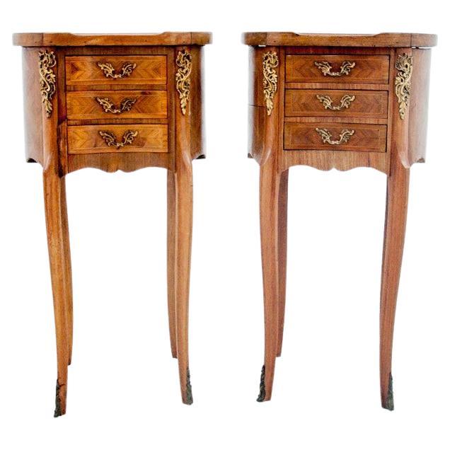 Bedside Tables with Marble Top, France, 1900s