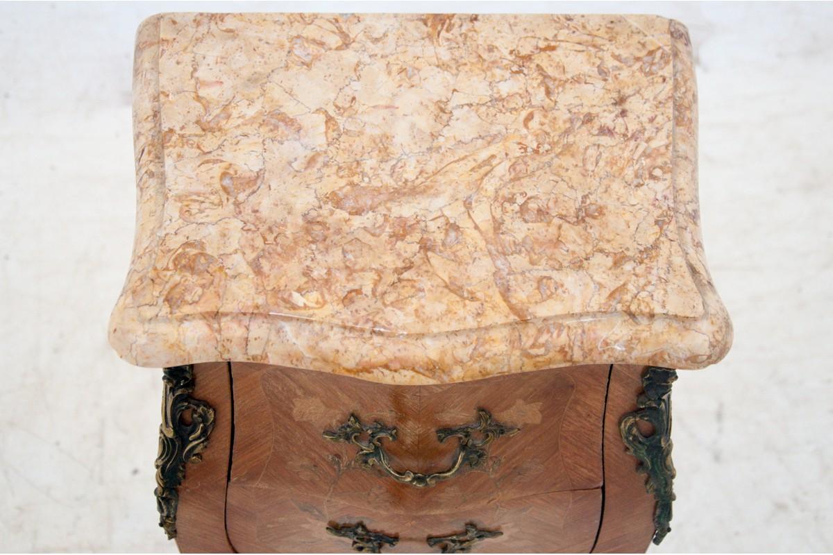Bedside Tables with Marble Top, France, 1910s In Good Condition In Chorzów, PL