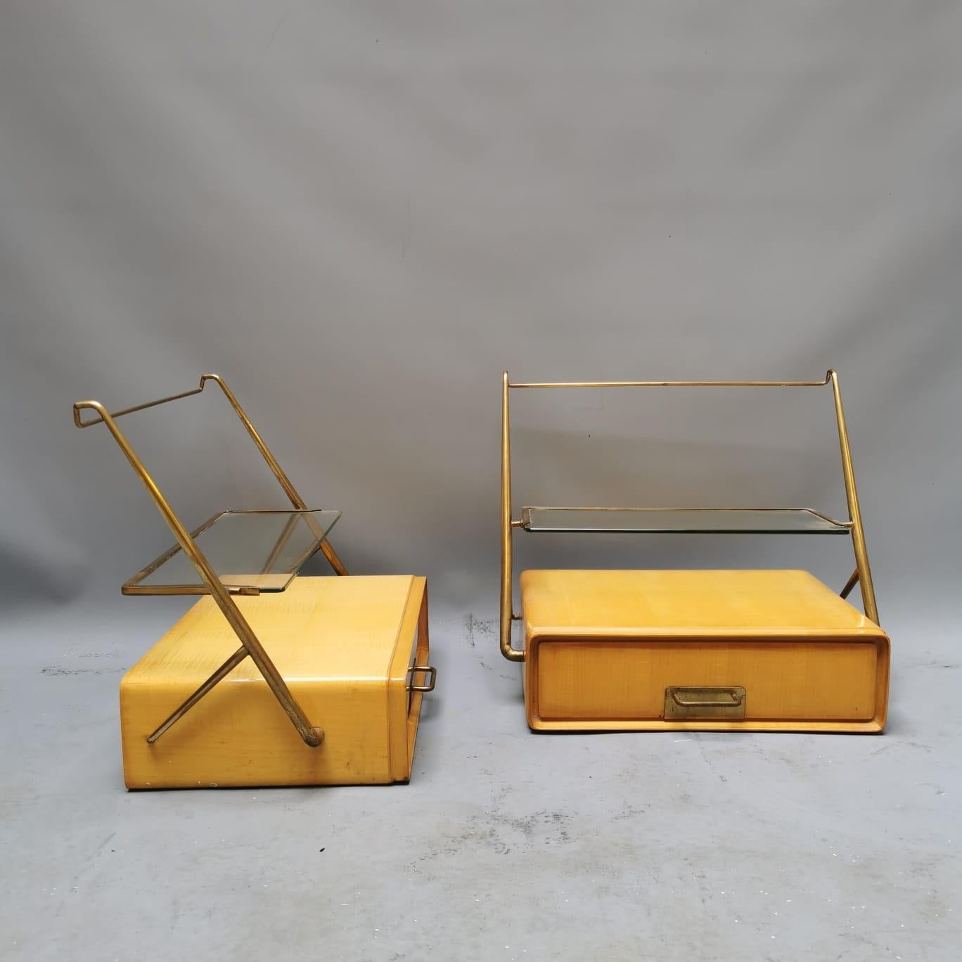 Italian Bedsides by Silvio Cavatorta, Italy, 50s For Sale