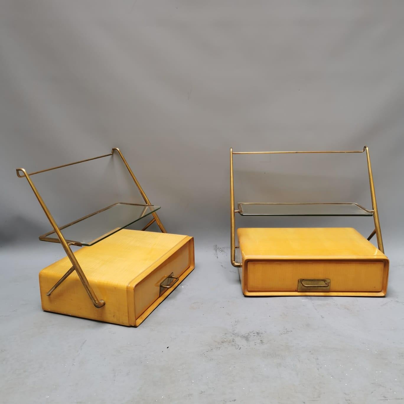 Bedsides by Silvio Cavatorta, Italy, 50s In Good Condition For Sale In Milano, Lombardia