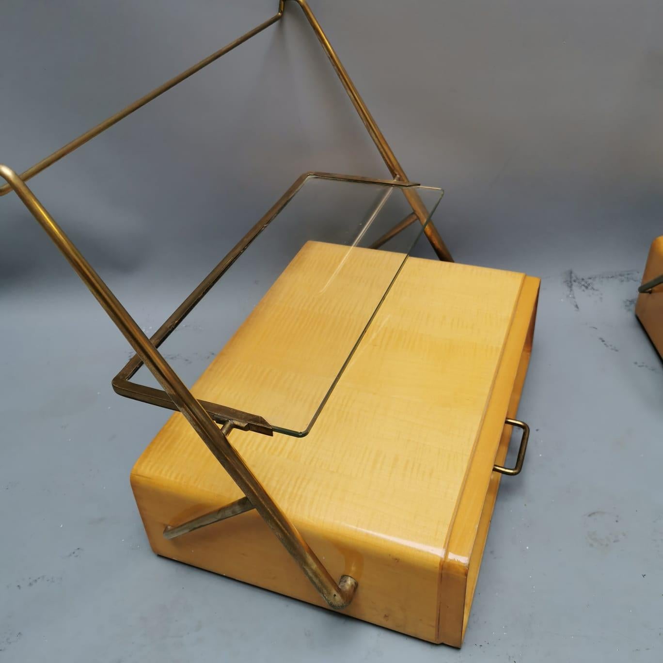 Brass Bedsides by Silvio Cavatorta, Italy, 50s For Sale